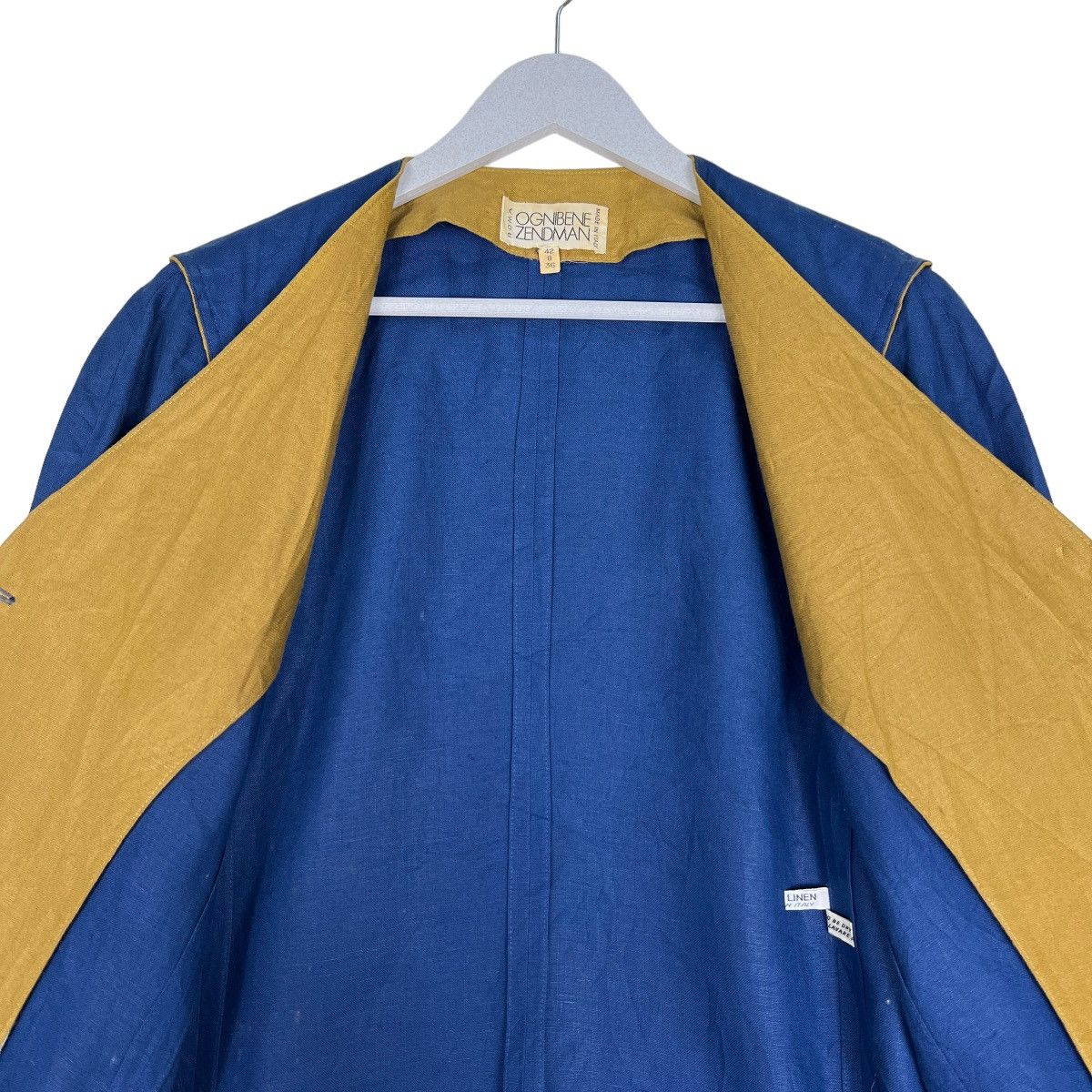 Designer 🔥 VINTAGE OGNIBENE ZENDMEN ROMA LINEN JACKET MADE IN ITALY Size US S / EU 44-46 / 1 - 12 Thumbnail