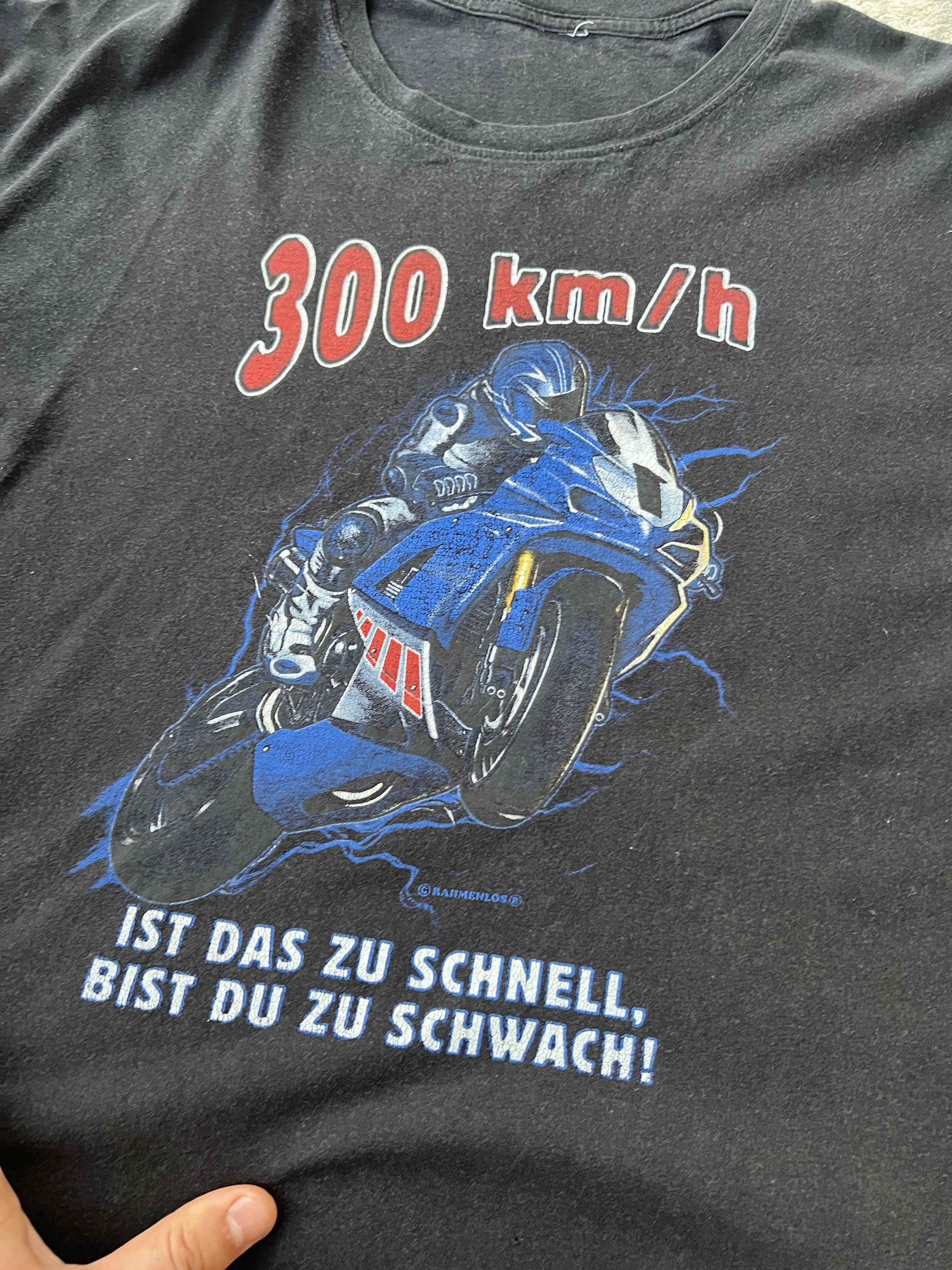 Vintage 300 km/h Moto Vintage Tee Size US XL / EU 56 / 4 - 2 Thumbnail