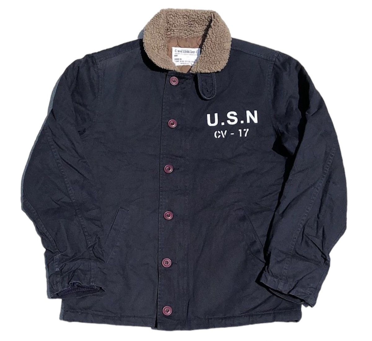 image of Aspesi Blu Us Navy N1 Deck Jacket in Black, Men's (Size Medium)
