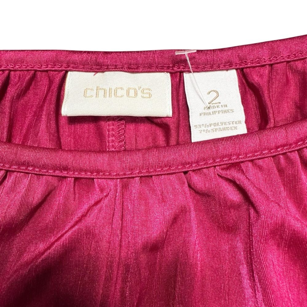 Chicos New Chico's Tukana Raspberry Evening Shine 3/4 Sleeves Top Size L / US 10 / IT 46 - 6 Thumbnail