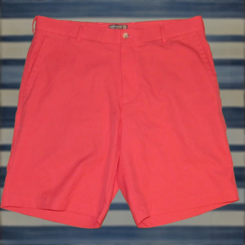 Peter Millar PETER MILLAR Wicking 9" Pink Chino Shorts 34 Mens Size US 34 / EU 50 - 1 Thumbnail