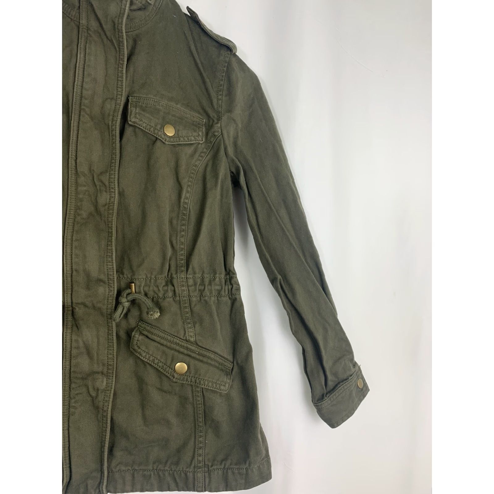 Lucky Brand Lucky Brand Womens XS Army Green Full Zip Military Cinched Waist Jacket Size XS / US 0-2 / IT 36-38 - 3 Thumbnail