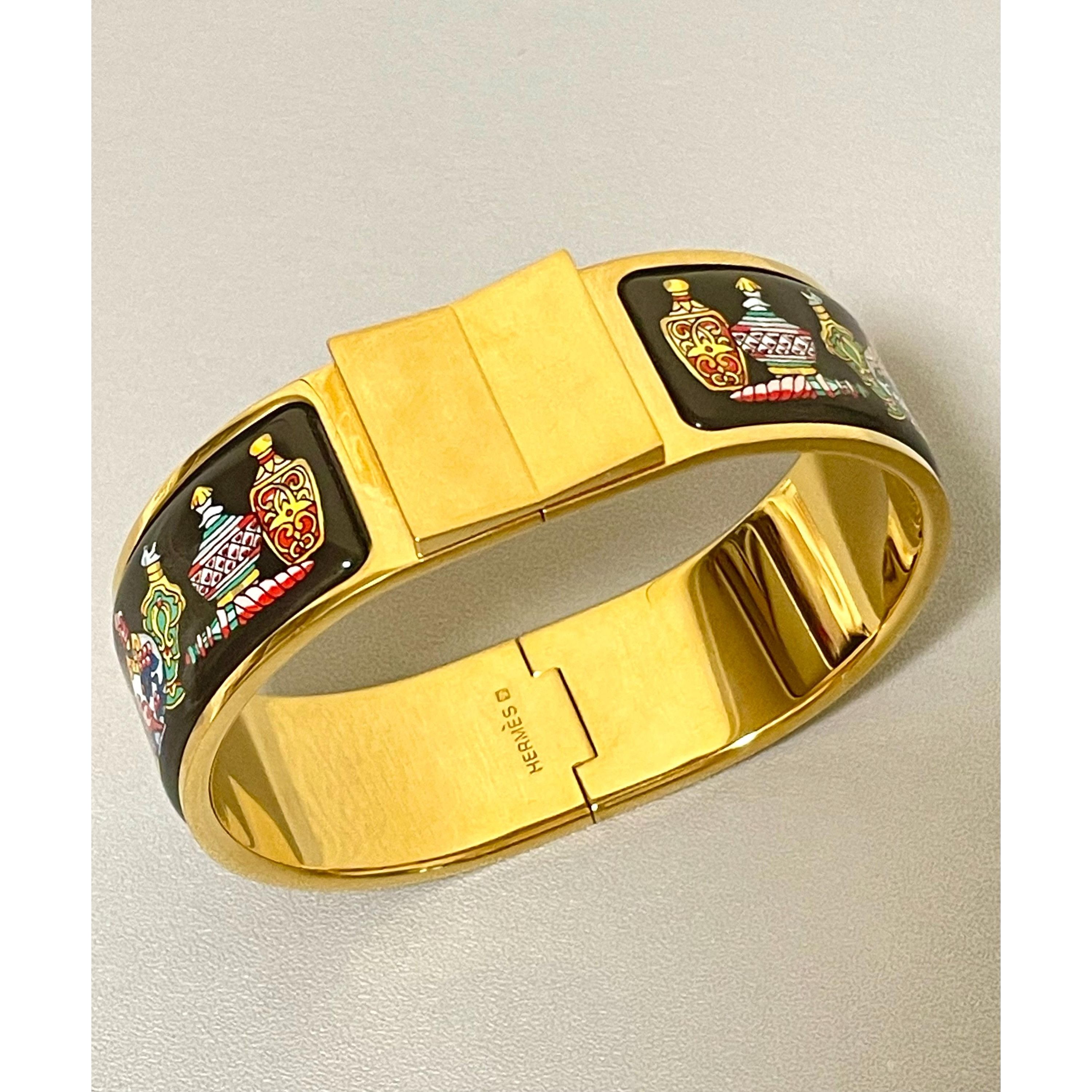 Hermes Vintage Hermes cloisonne enamel bangle, black perfume bottle Size ONE SIZE - 5 Thumbnail