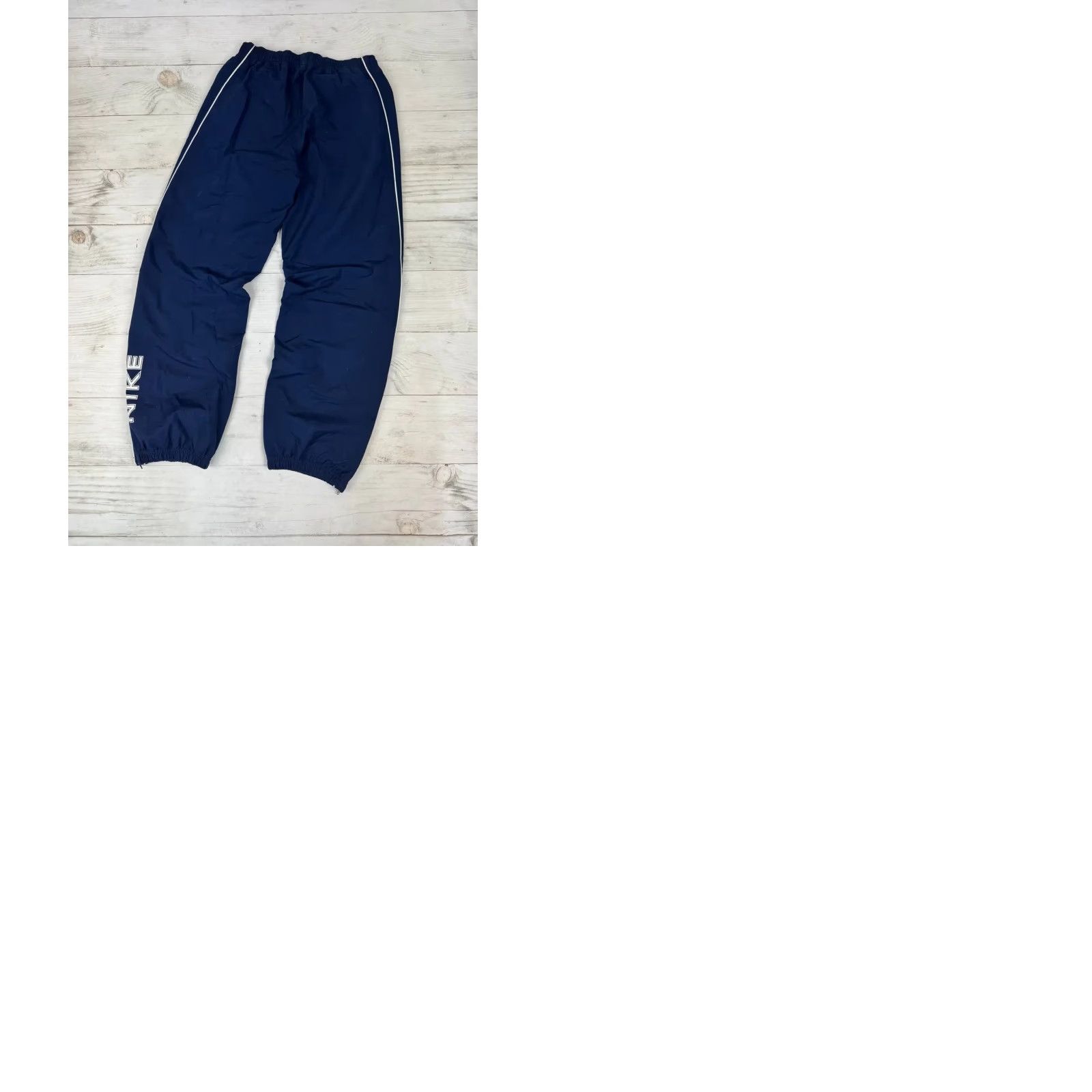 Nike VINTAGE Nike Track Pants Pants Men M Blue Nylon Striped Logo 00s Y2K Activewear Gym & Training Running & Jogging 80s 90s 00s Mens Size US 31 - 9 Thumbnail