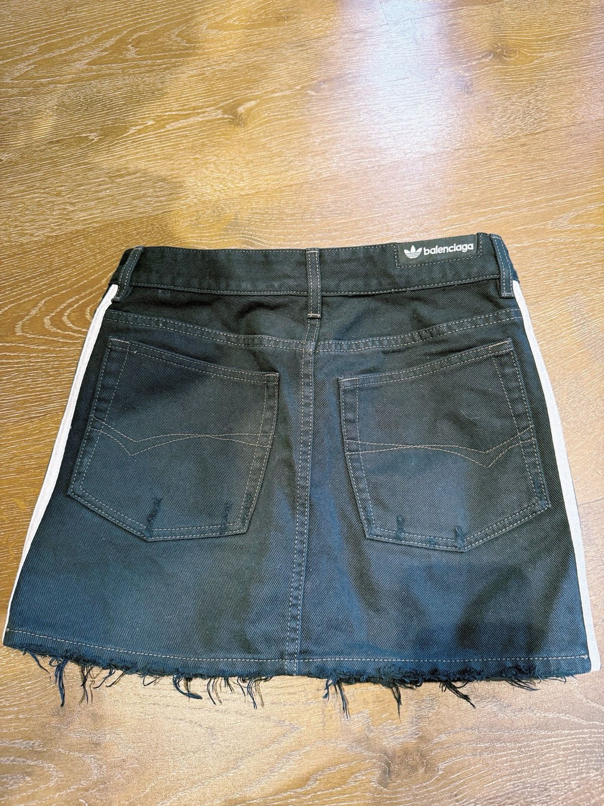 Adidas × Balenciaga Balenciaga × Adidas Black Denim Mini Skirt Size 26" / US 2 / IT 38 - 4 Thumbnail