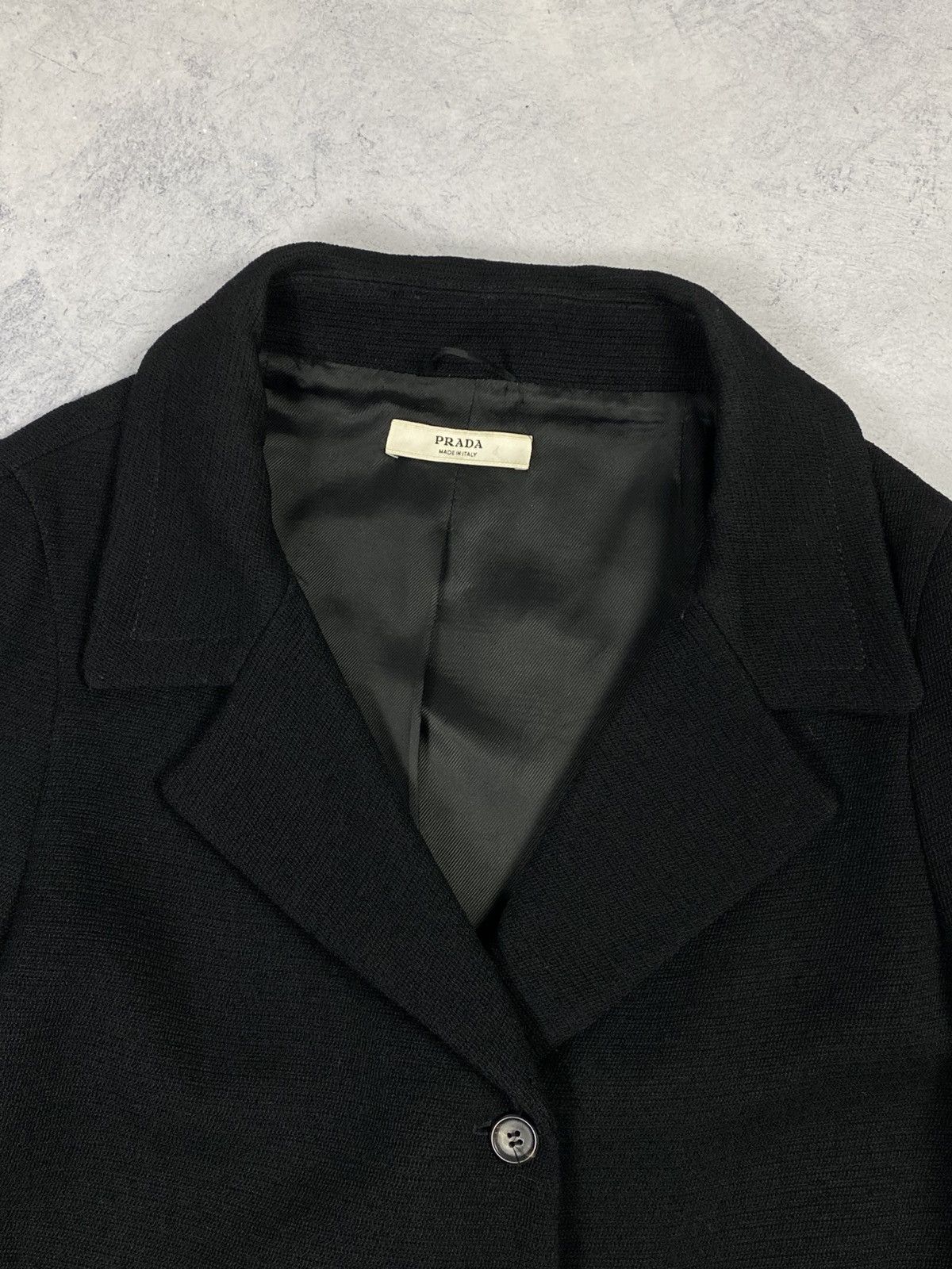 Prada Prada Button Front Collared Long Black Wool Coat Womens Size M / US 6-8 / IT 42-44 - 3 Thumbnail