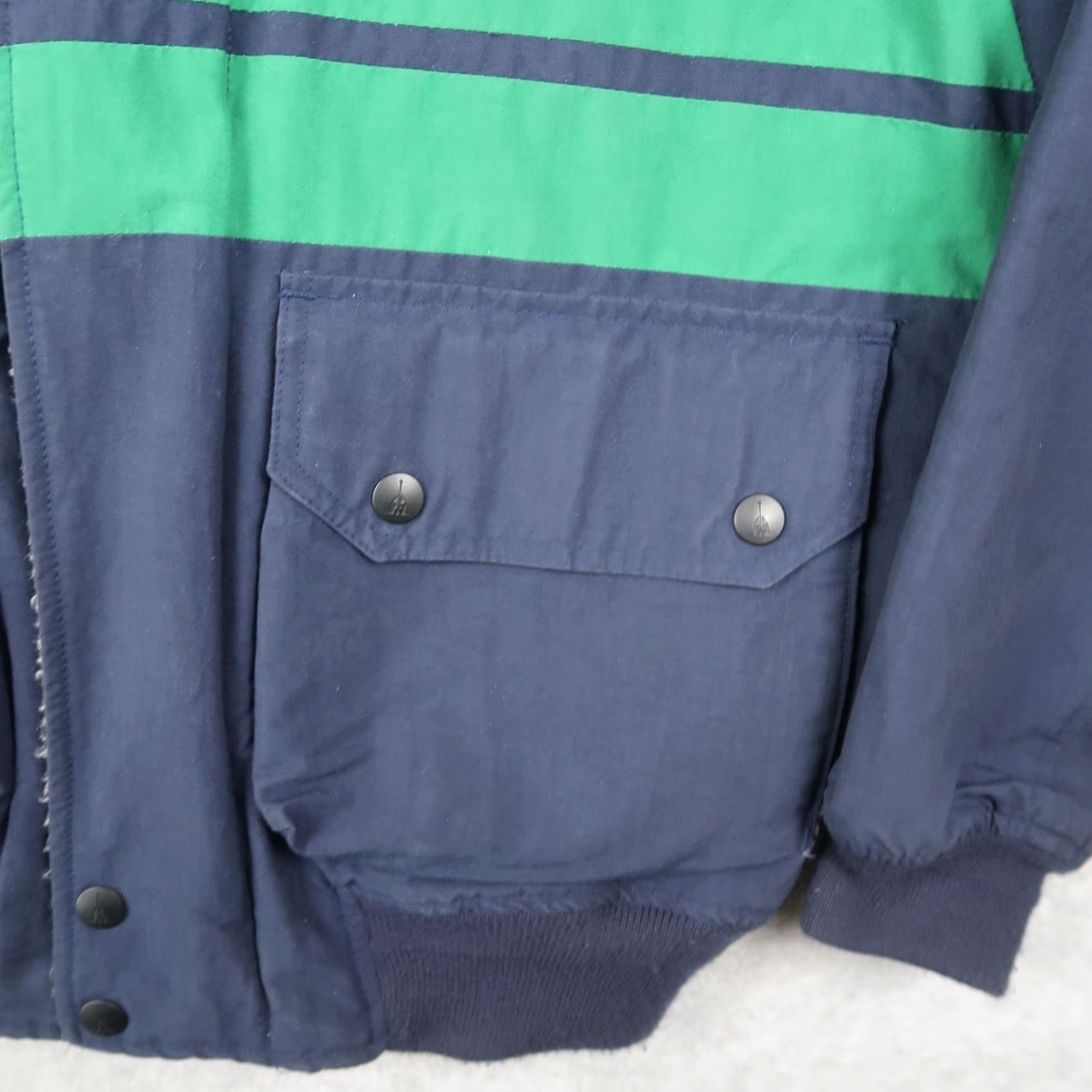 Nautica VINTAGE Nautica Competition Blue Fleece Lined Striped Jacket M Mens 90s Bomber Zip Stand-Up Collar Casual Size US M / EU 48-50 / 2 - 4 Thumbnail