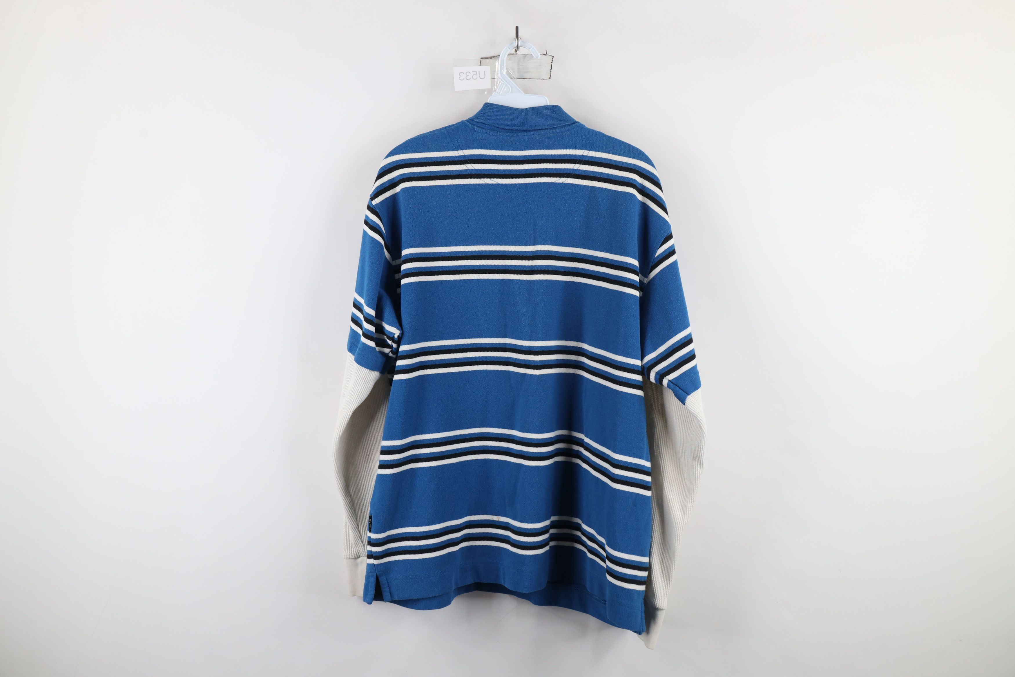 Karl Kani × Vintage Vintage 90s Karl Kani Layered Thermal Long Sleeve Polo Shirt Size US XL / EU 56 / 4 - 14 Thumbnail