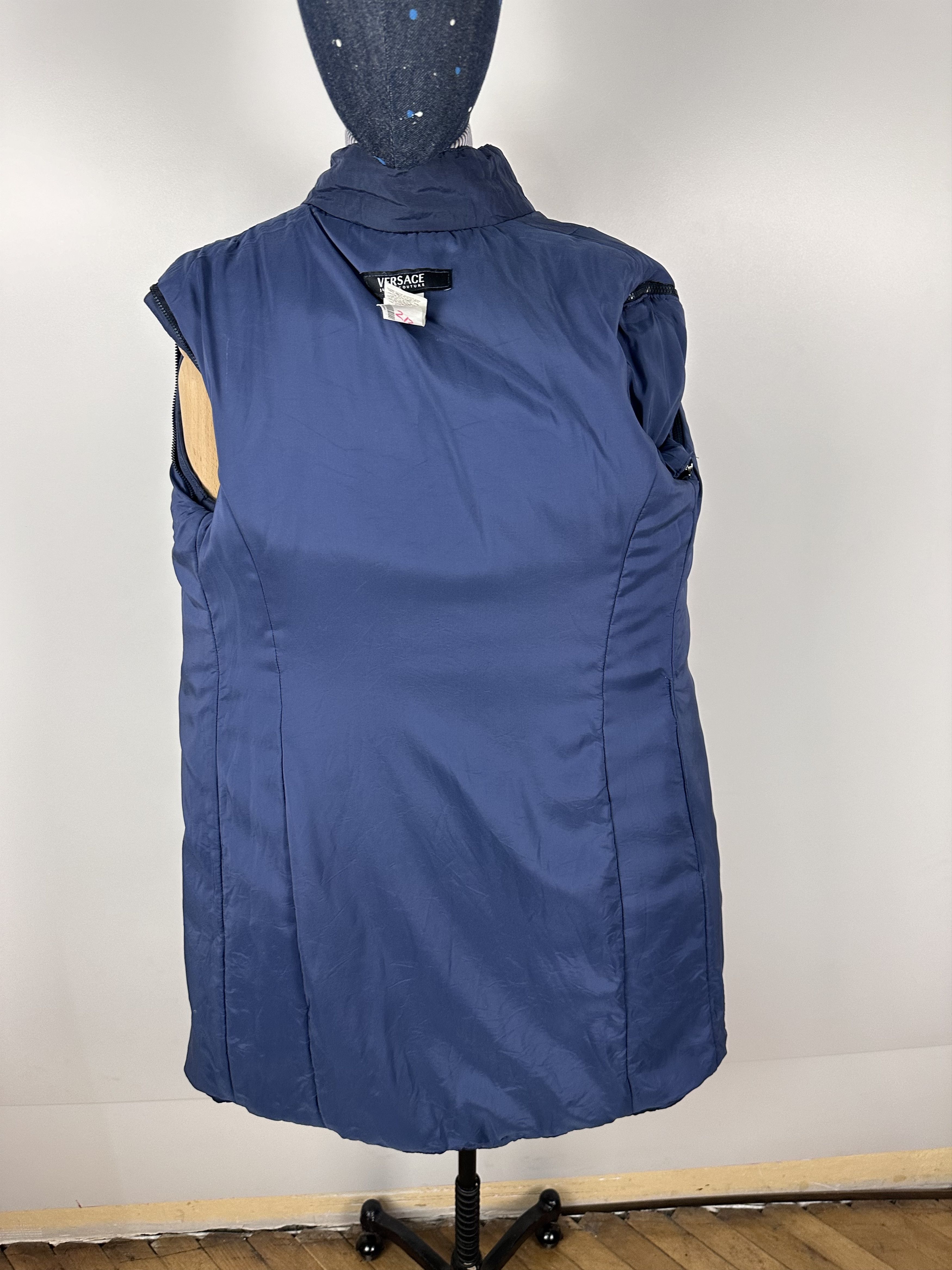 Versace × Vintage Versace Jeans Couture Long Jacket Vest Nylon Blue Size XS Size XS / US 0-2 / IT 36-38 - 11 Thumbnail