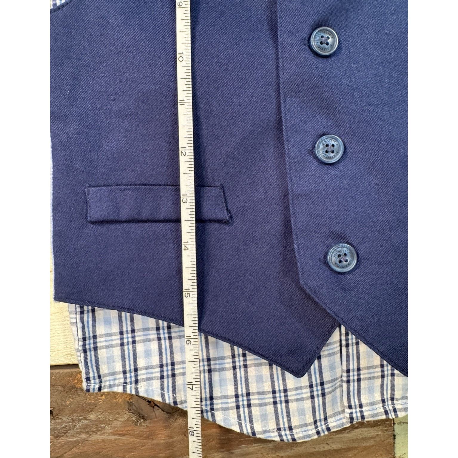 Nautica NAUTICA Boys Long Sleeve 3 Pc Navy Blue Plaid Dress Pant Sui Size US XS / EU 42 / 0 - 7 Thumbnail