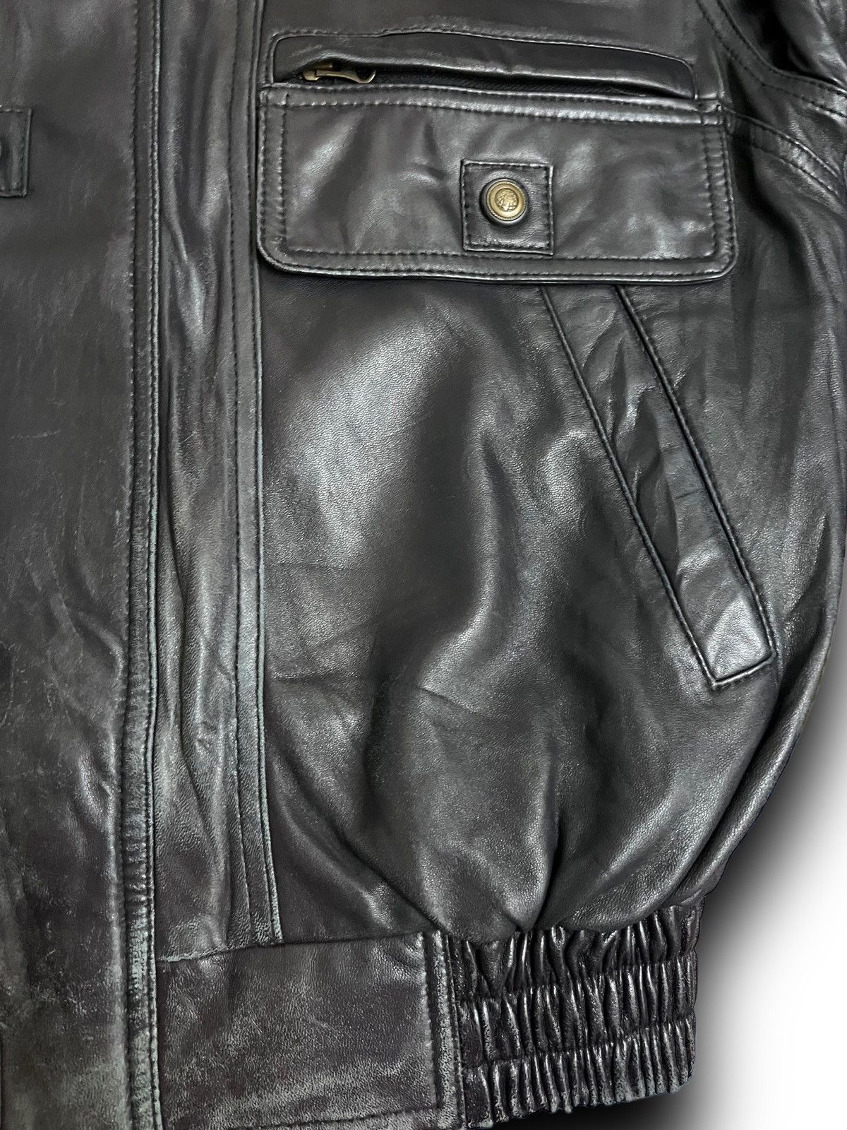 If Six Was Nine Vintage Italian Brand Leather Aviator Mafia Style Jacket Size US L / EU 52-54 / 3 - 9 Thumbnail