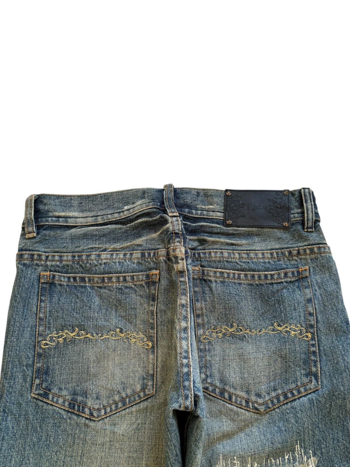 If Six Was Nine Vintage Midas Sashiko Rusty Mud Wash Bootcut Flare Jeans Size US 30 / EU 46 - 8 Thumbnail