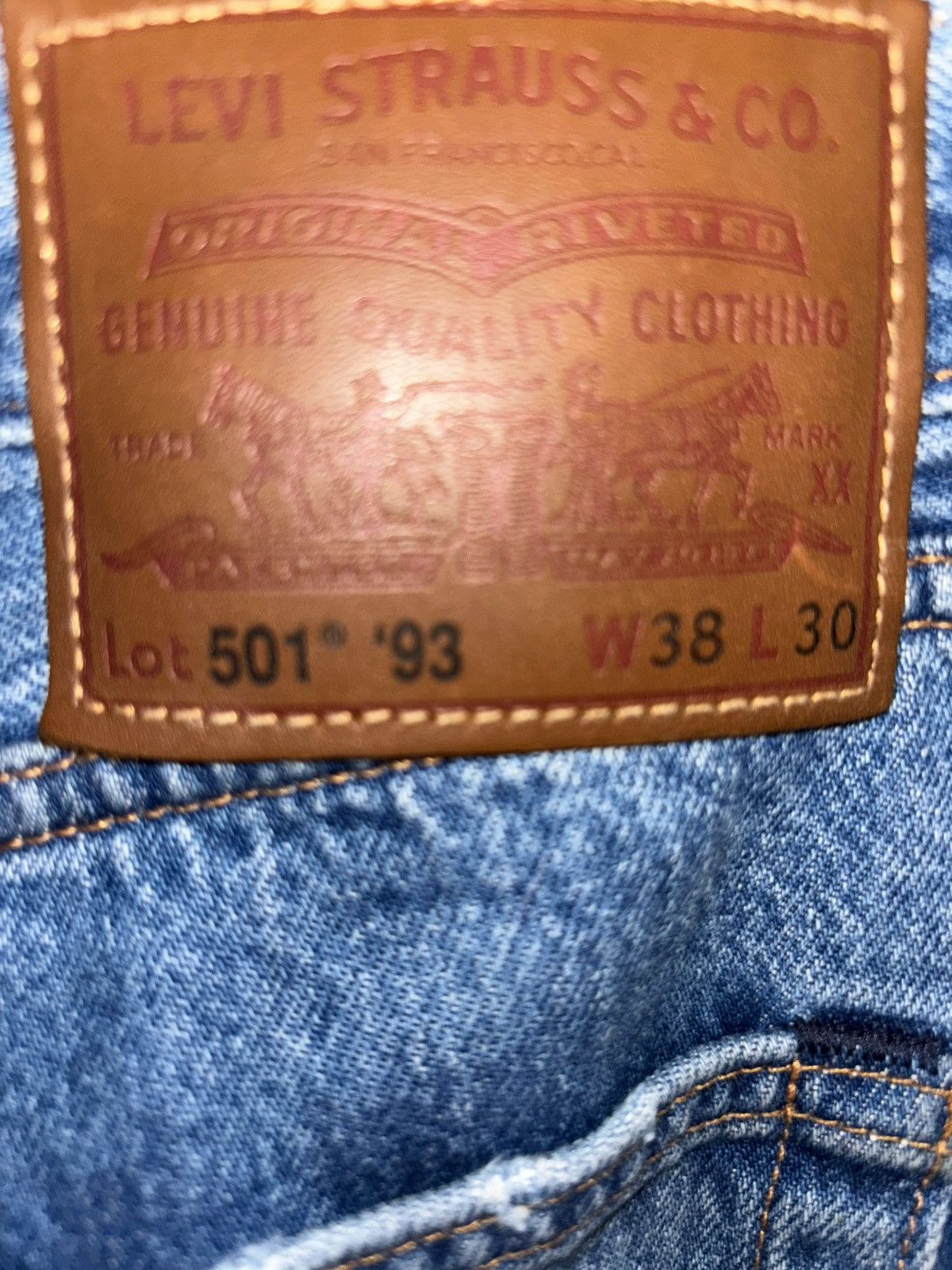 Levi's Levis 1993 Big E wide leg Jeans Streetwear Style Size US 38 / EU 54 - 3 Thumbnail