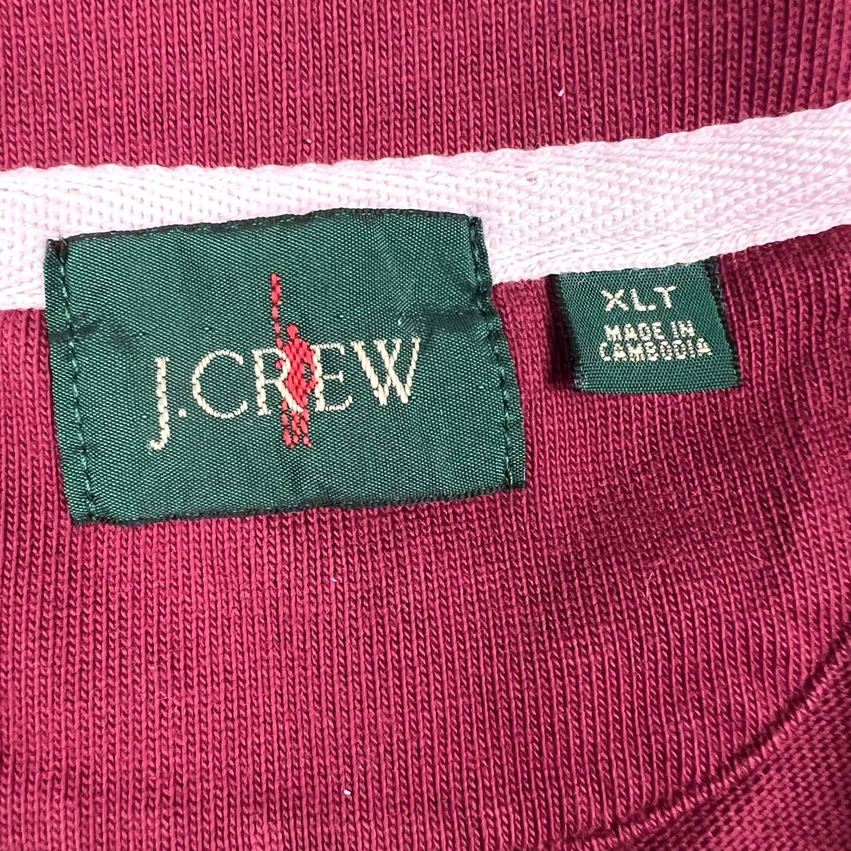 J.Crew J Crew Oarsman Sweatshirt Mens XLT Red Cotton Elbow Pad Quarter Zip Rugby Size US XL / EU 56 / 4 - 3 Thumbnail