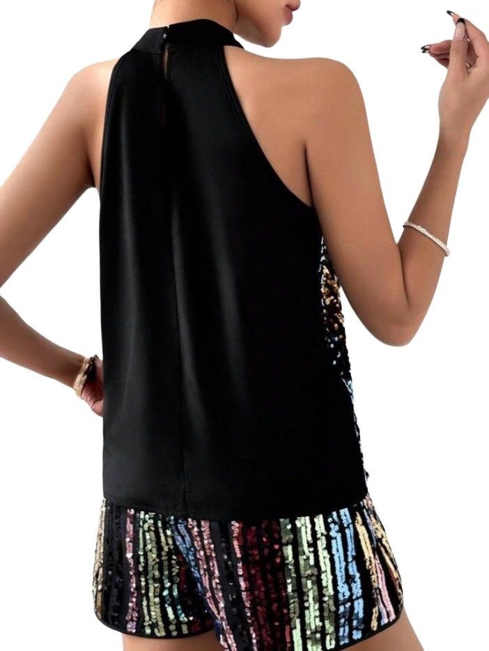 Shein Shein Prive Multi Glitter Sequin Halter & Short Set Size M / US 6-8 / IT 42-44 - 2 Thumbnail