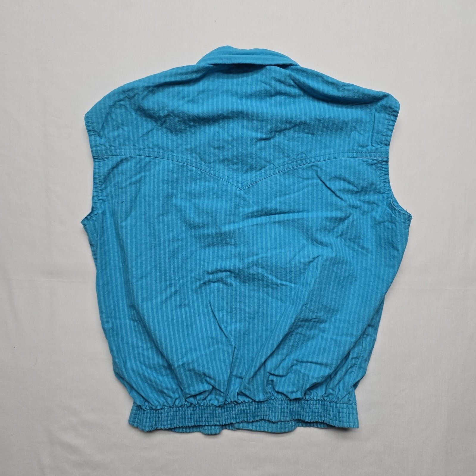Vintage Vintage Chemin de Fer Vest M Blue Striped Snap Shirt 80s Size M / US 6-8 / IT 42-44 - 7 Thumbnail