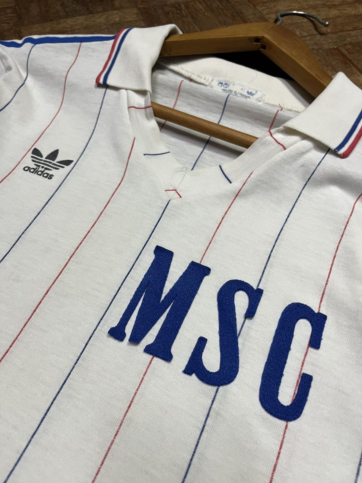 Adidas Vintage 1980s Adidas MSC France Away Kit Longsleeve Jersey Size US S / EU 44-46 / 1 - 3 Thumbnail