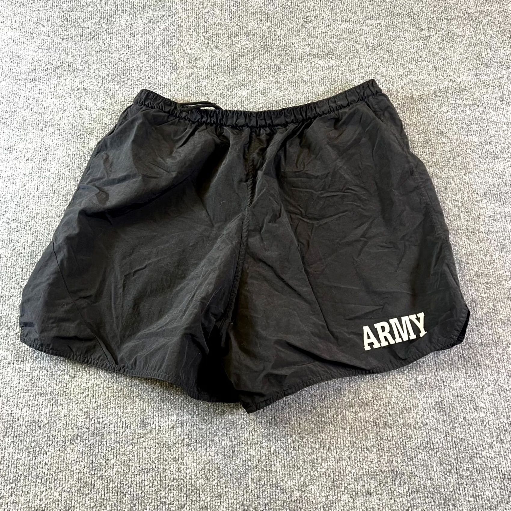 Vintage US Army 2XL Trunks Shorts Men Black Drawstring Athletic Casual 5 Inseam Nylon Logo Size US 39 - 2 Thumbnail
