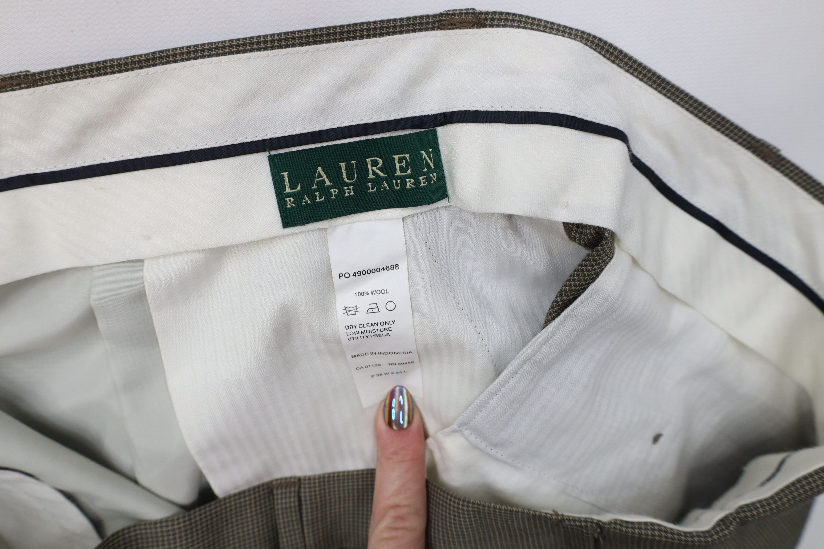 Polo Ralph Lauren Vintage 90s Ralph Lauren Wool Knit Wide Leg Chino Pants Size US 38 / EU 54 - 8 Thumbnail
