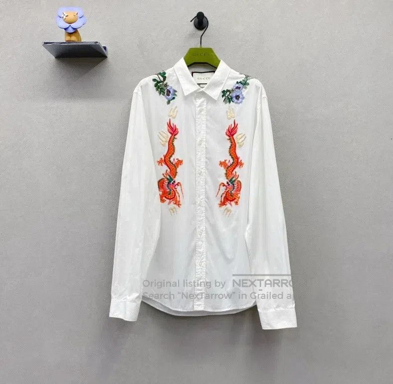 Gucci Gucci White floral embroidered shirt Size US XXS / EU 40 - 1 Thumbnail