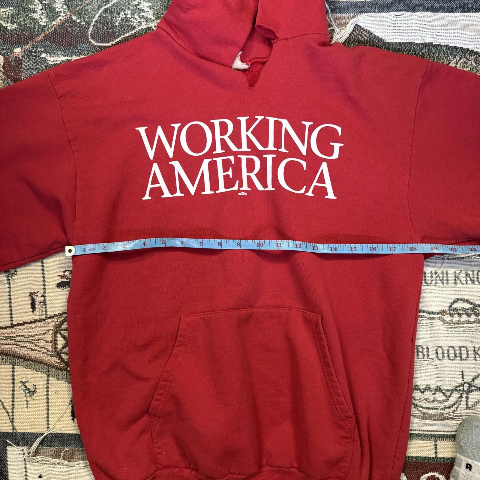 Other Vintage Union Made in USA Working America Red Hoodie Size US M / EU 48-50 / 2 - 7 Thumbnail