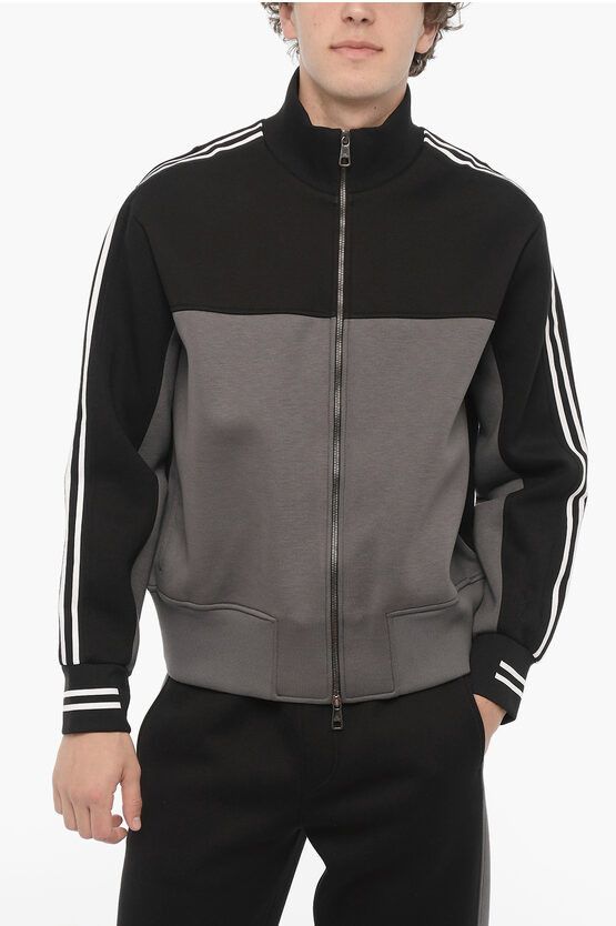 Two-Tone Neoprene Slim Fit Sweatshirt