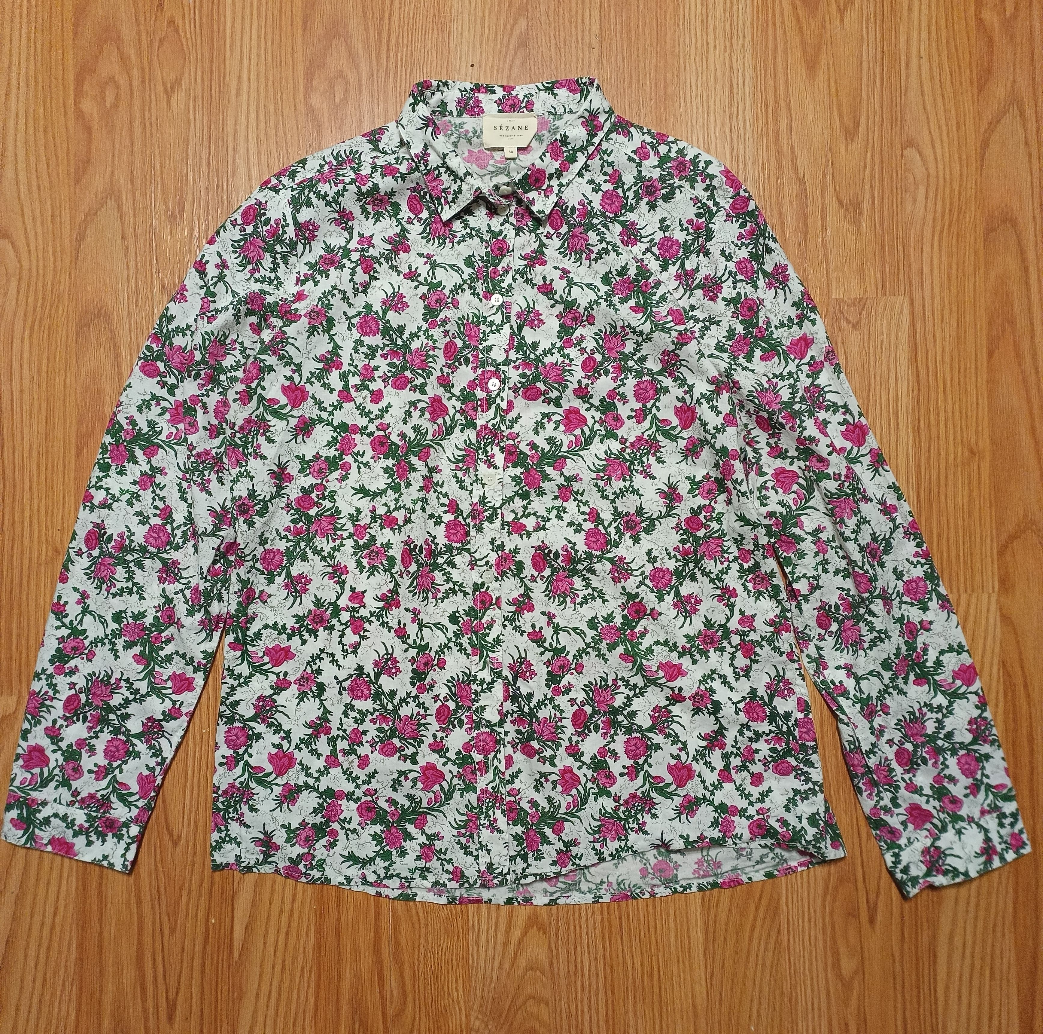 Sezane Sezane Pierro Cotton Shirt Blouse Liberty Rose Print EU 38 Size S / US 4 / IT 40 - 8 Thumbnail
