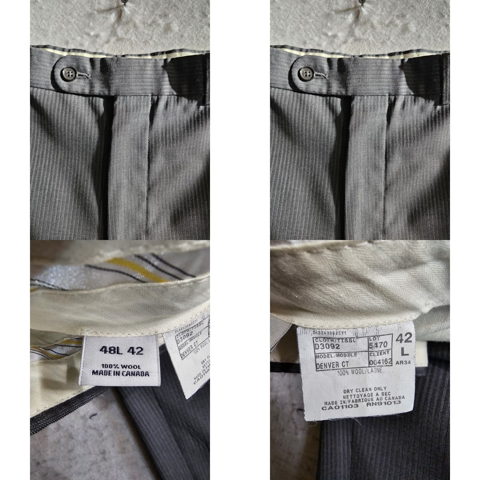 Cremieux Cremieux 2pc Suit Gray Pencil Stripe Wool 100% Wool Loro Piana Super 130s Sz 428L Pant 42L Jacket 2 Piece Regular Men Suit Dress Size 48R - 10 Thumbnail