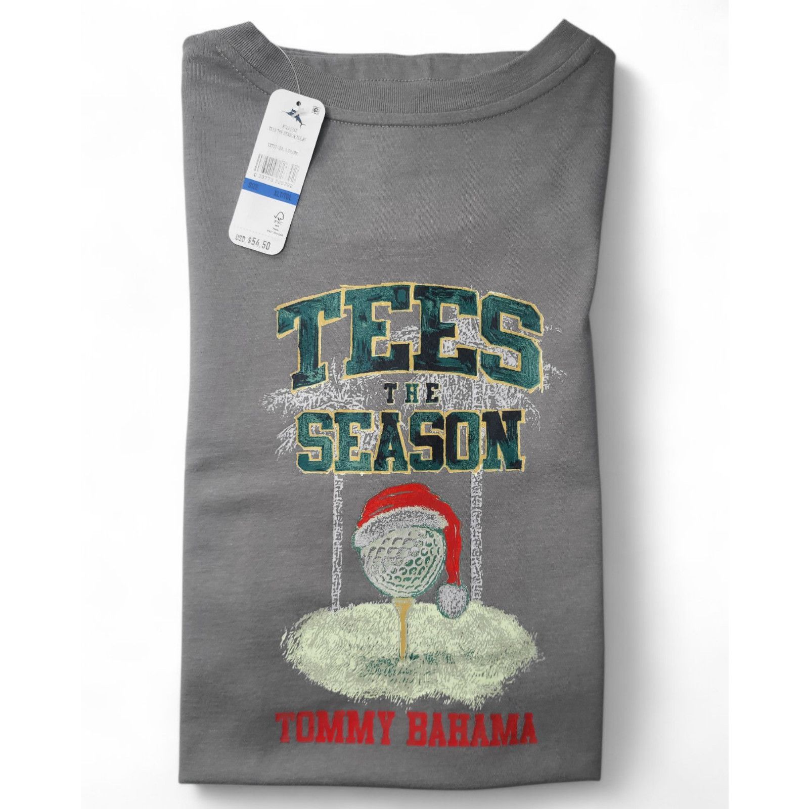 Tommy Bahama NWT TOMMY BAHAMA Men's Tees The Season Grey Graphic Tee XLT Size US XL / EU 56 / 4 - 1 Thumbnail