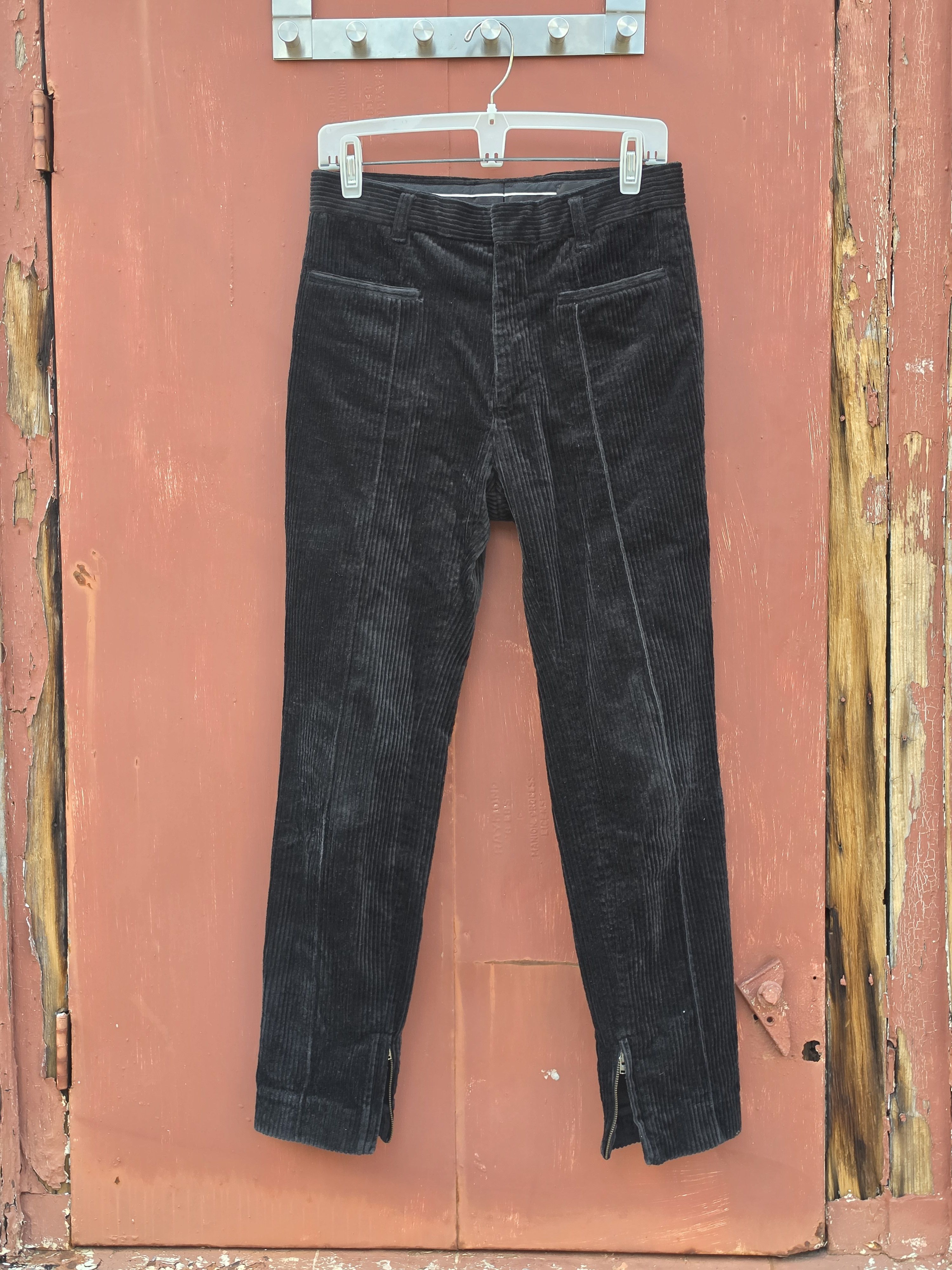 FW15 Runway Black Corduroy Skinny Trousers