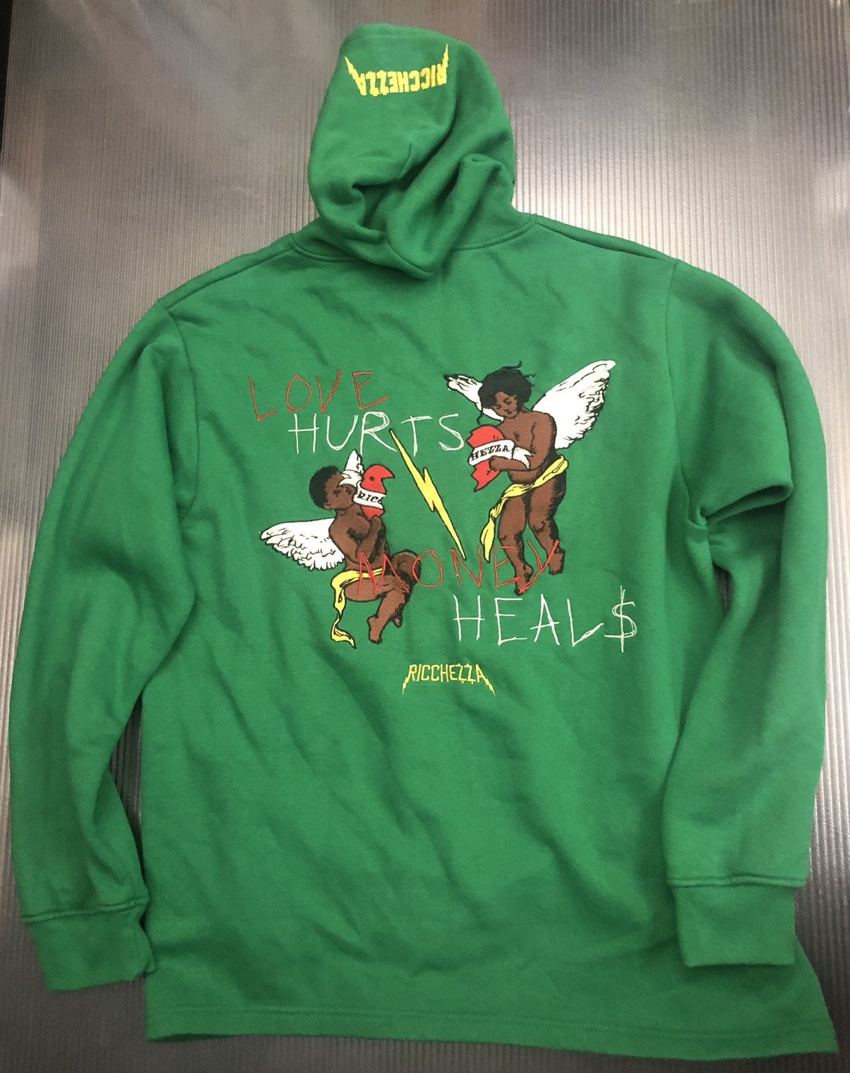 Designer Ricchezza forever love hurts money heals hoodie 3XL Size US XXL / EU 58 / 5 - 9 Thumbnail