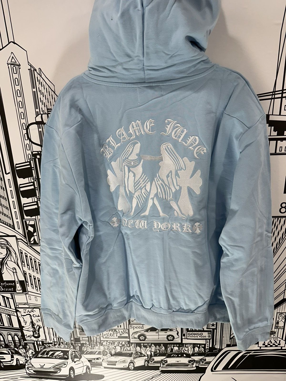 Blame June & Co. Gemini Hoodie 2XL Baby Blue
