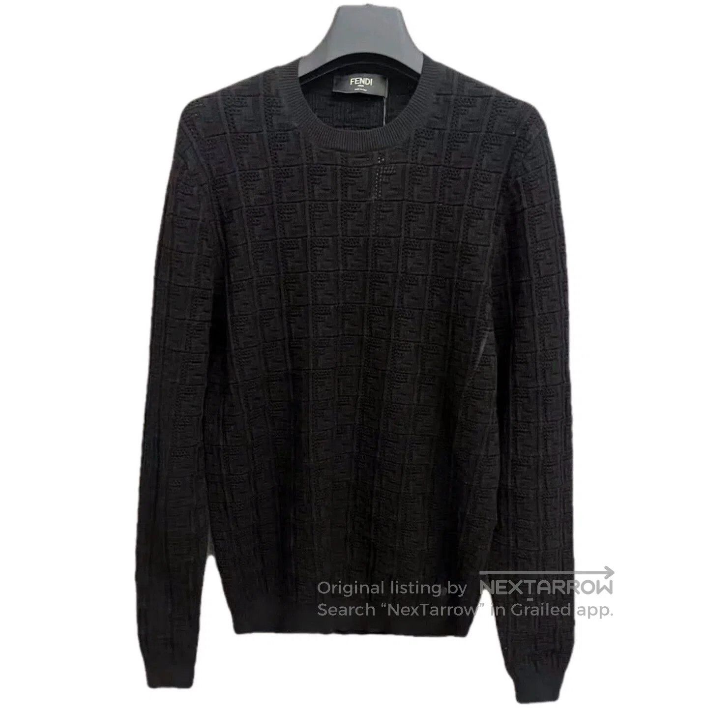 Fendi fendi black logo knit long sleeve sweater. Size US L / EU 52-54 / 3 - 1 Thumbnail