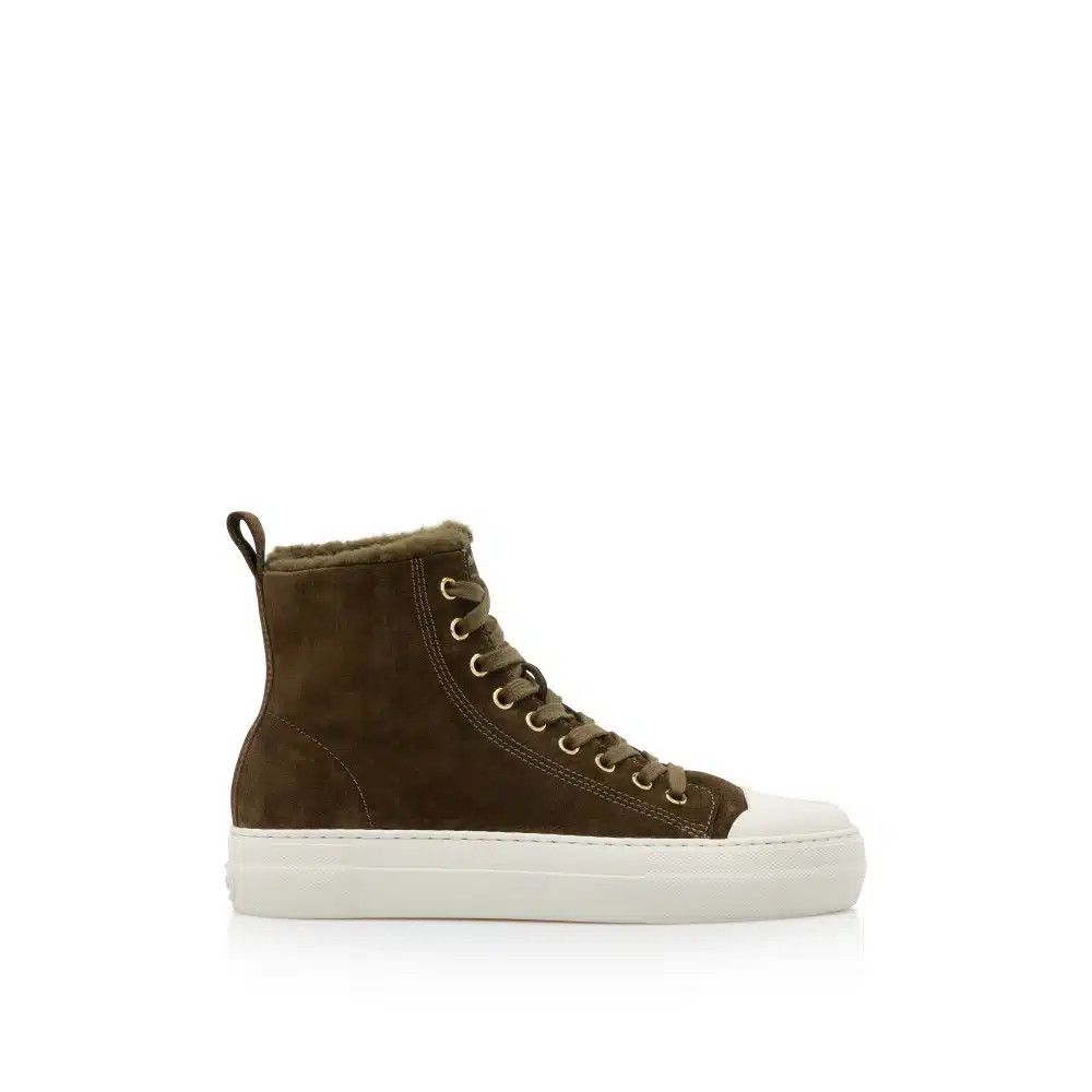 Tom Ford o1loc1c1124 W2879T Hi-Top Sneakers in Khaki/White Size US 7.5 / IT 37.5 - 1 Thumbnail