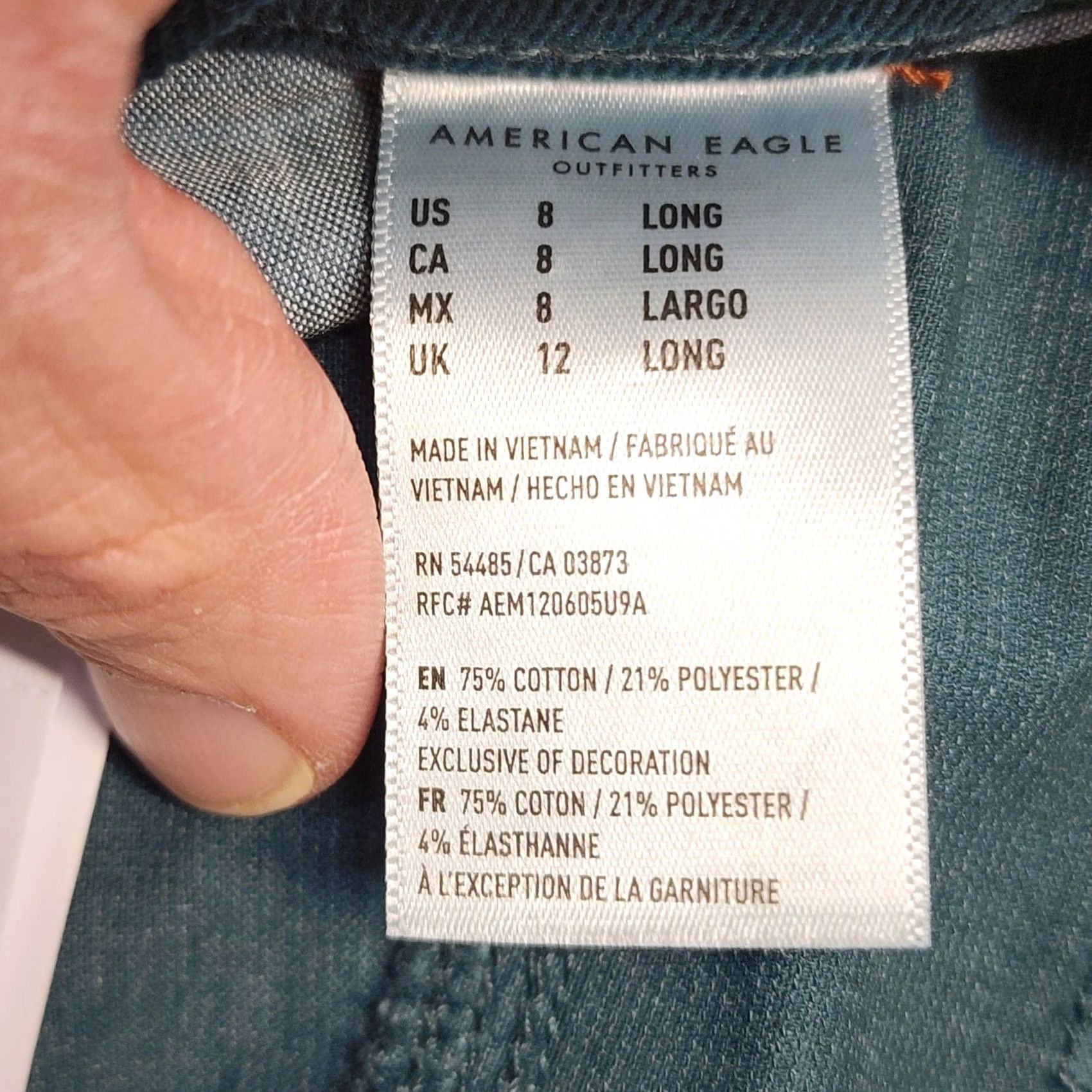 American Eagle Outfitters VINTAGE American Eagle Corduroy Pants Womens 8 Long Green Super Stretch Hi Rise Jegging Mens? Size 30" / US 8 / IT 44 - 5 Thumbnail