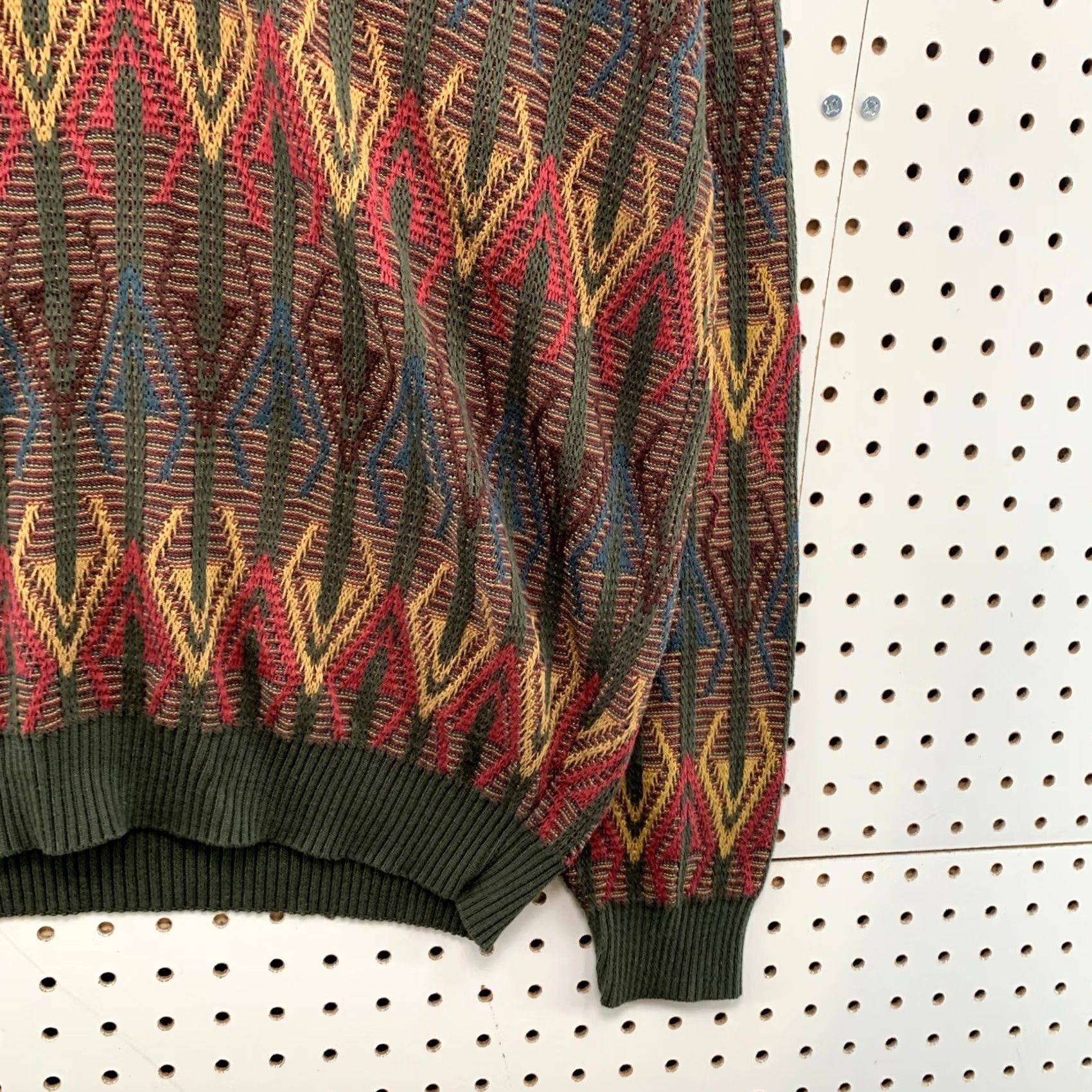 Vintage VINTAGE Crossings Sweater Mens L Brown 90s Geometric Diamond V Neck Cotton Size US L / EU 52-54 / 3 - 7 Thumbnail