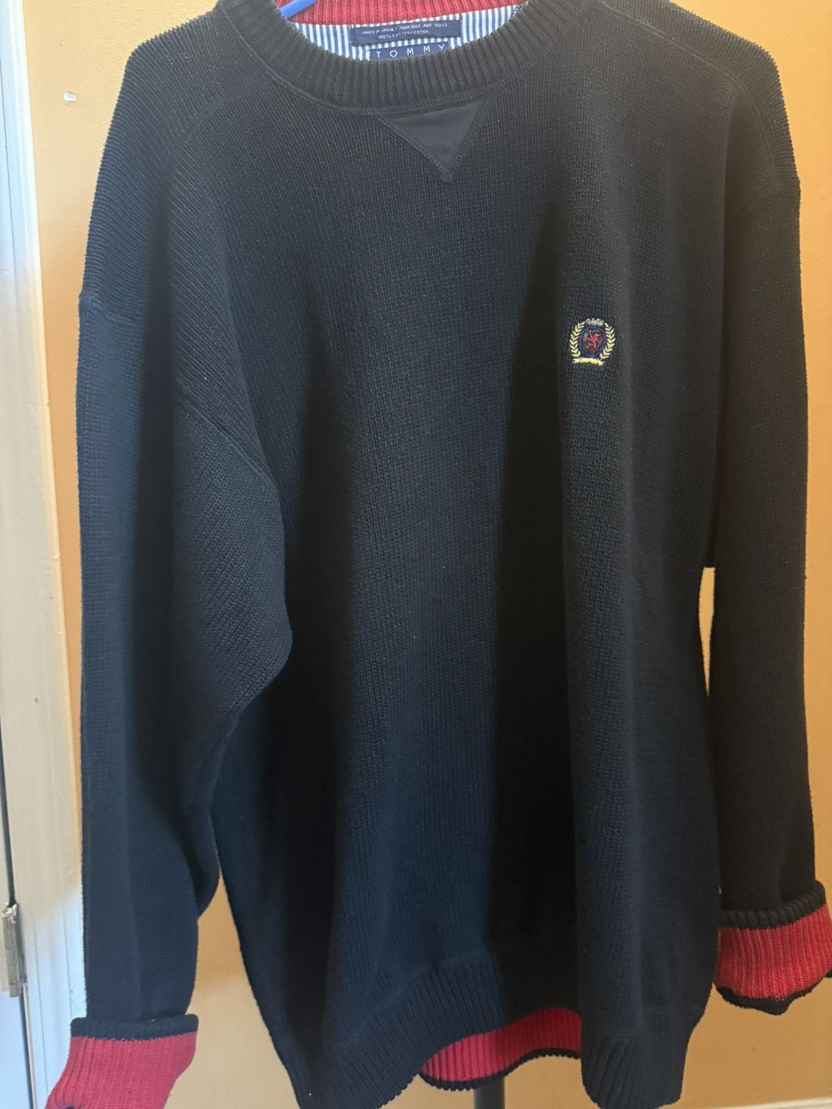 Tommy Hilfiger 90s TH Heavy Knit Sweater Size US L / EU 52-54 / 3 - 1 Thumbnail