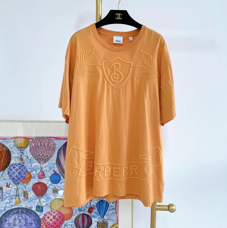 Burberry Burberry Summer Yellow Cotton T-Shirt for Women Size L / US 10 / IT 46 - 1 Thumbnail