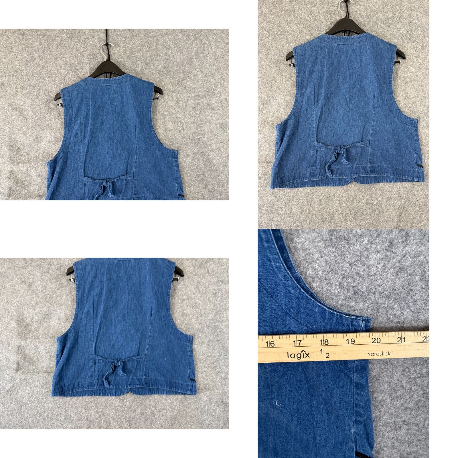 Denime VINTAGE On The Verge Vest Womens M Blue Denim Embroidered Boho Western USA Size M / US 6-8 / IT 42-44 - 8 Thumbnail