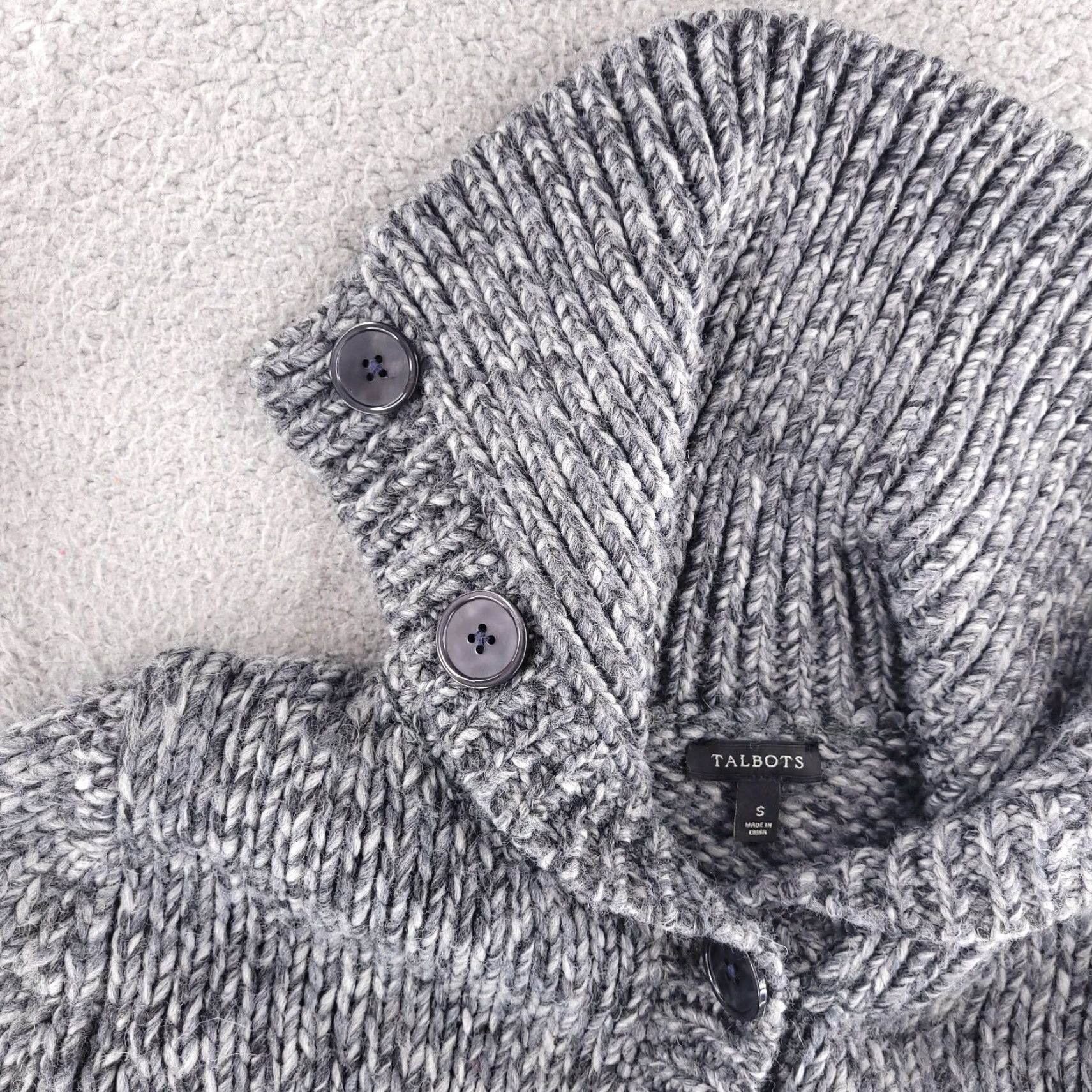 Talbots Talbots Cardigan Sweater Knit Wool Gray Turtleneck Button Long Womens Small Size S / US 4 / IT 40 - 5 Thumbnail