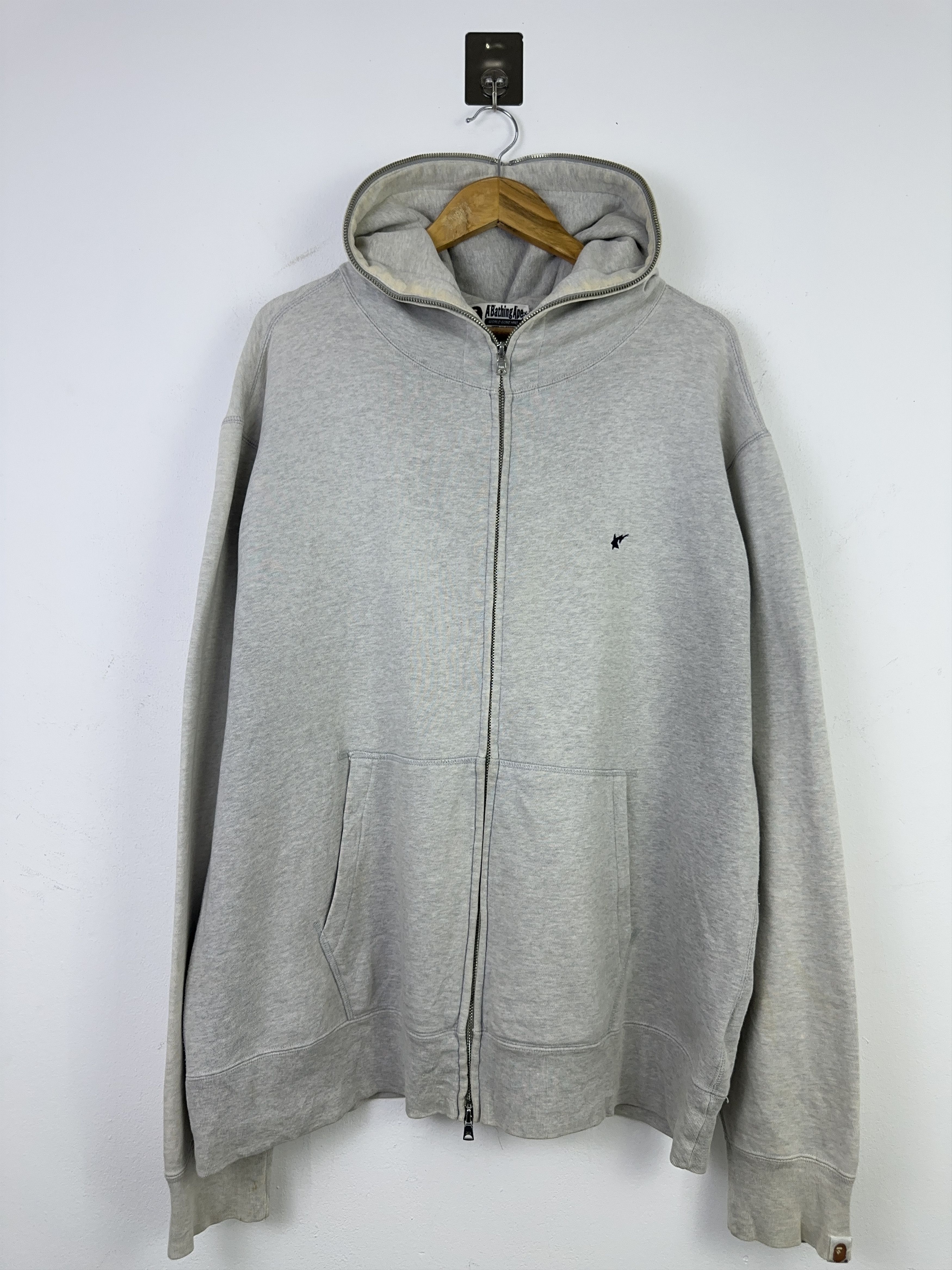 Bape A Bathing Ape BAPE Star Logo Grey Full-Zip Hoodie BP007 Size US XXL / EU 58 / 5 - 1 Thumbnail