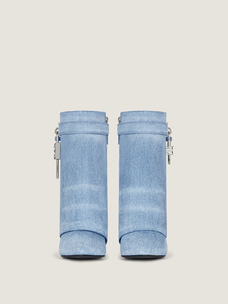 Givenchy o1w1db10326 Shark Lock 90mm Ankle Boots in Blue Size US 8 / IT 38 - 3 Thumbnail