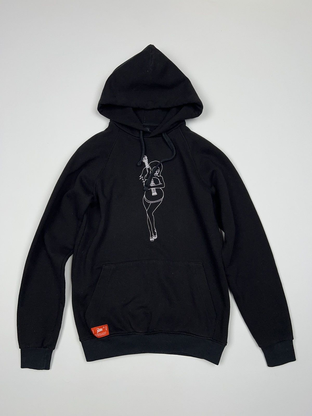 Patta Patta Black Hoodie Skeleton Guitar Music | Grailed