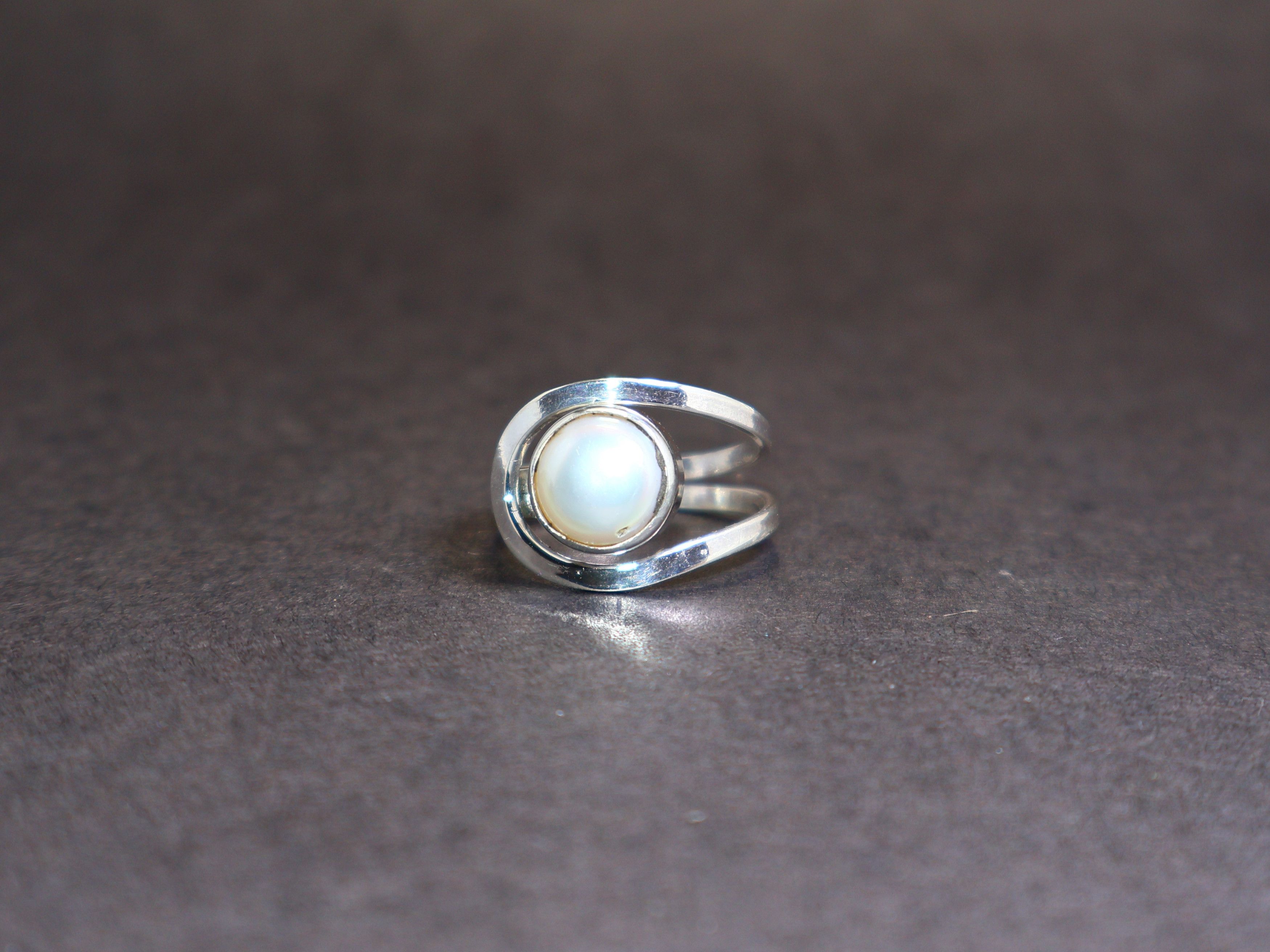 Handmade Pearl Ring, Handmade Sterling Silver Ring, Adjustable Ring, Size ONE SIZE - 1 Thumbnail