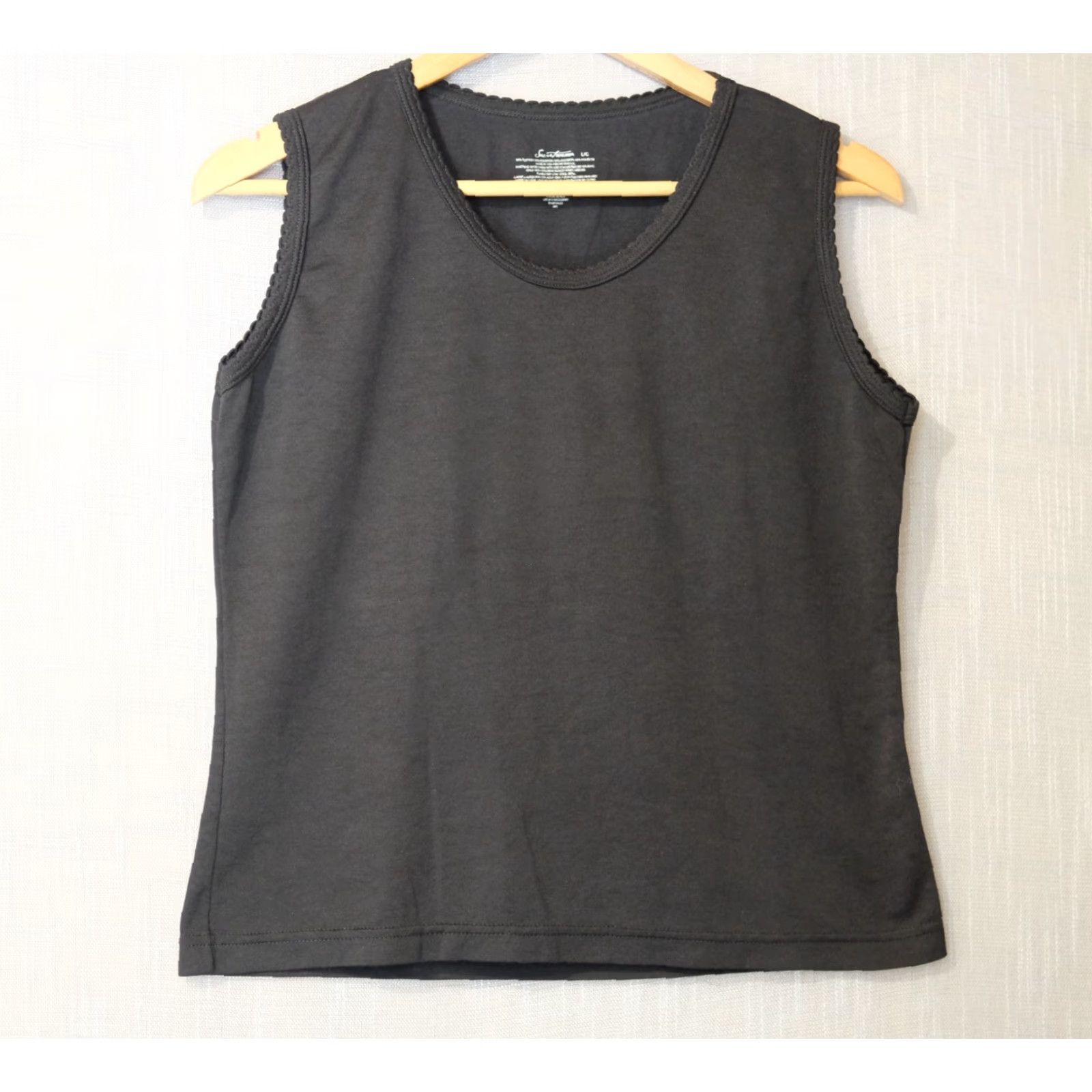 Vintage EUC Secret Treasures Tank Top Black Cotton/Poly Womens L Tank Top Camisole Sleeveless Scoop Neck PULLOVER Lightweight Stretch Modern Casual Womens L Size L / US 10 / IT 46 - 2 Thumbnail