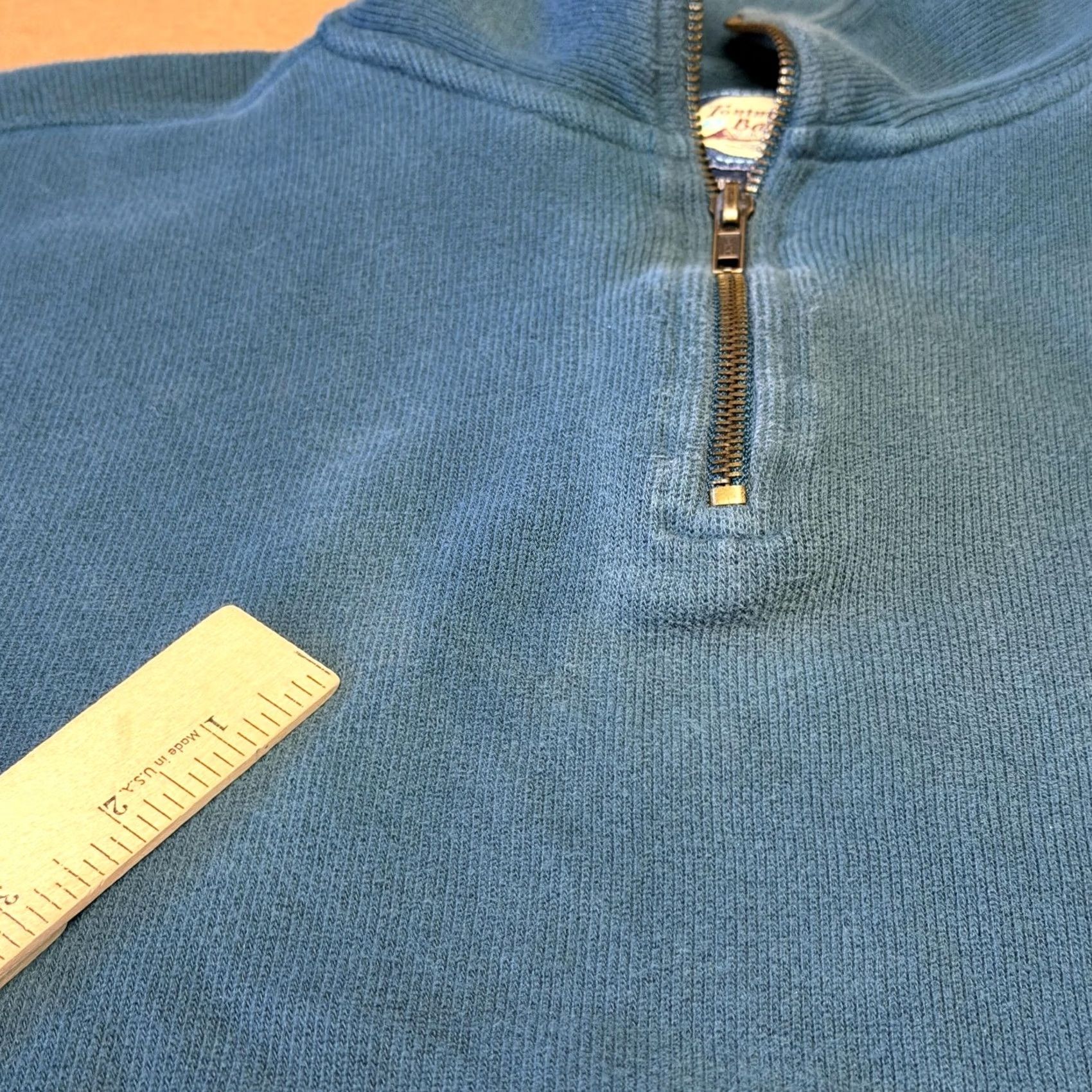 Tommy Bahama Tommy Bahama Sweater Mens L Blue Mock Neck Quarter Zip Knit Pullover with Logo Embroidery Size US L / EU 52-54 / 3 - 2 Thumbnail