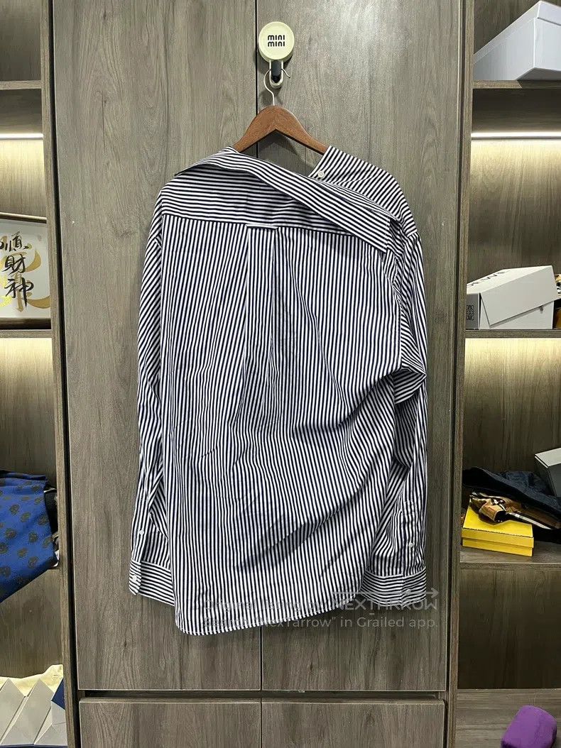 Balenciaga Balenciaga Striped Loose Shirt Size US XXS / EU 40 - 5 Thumbnail