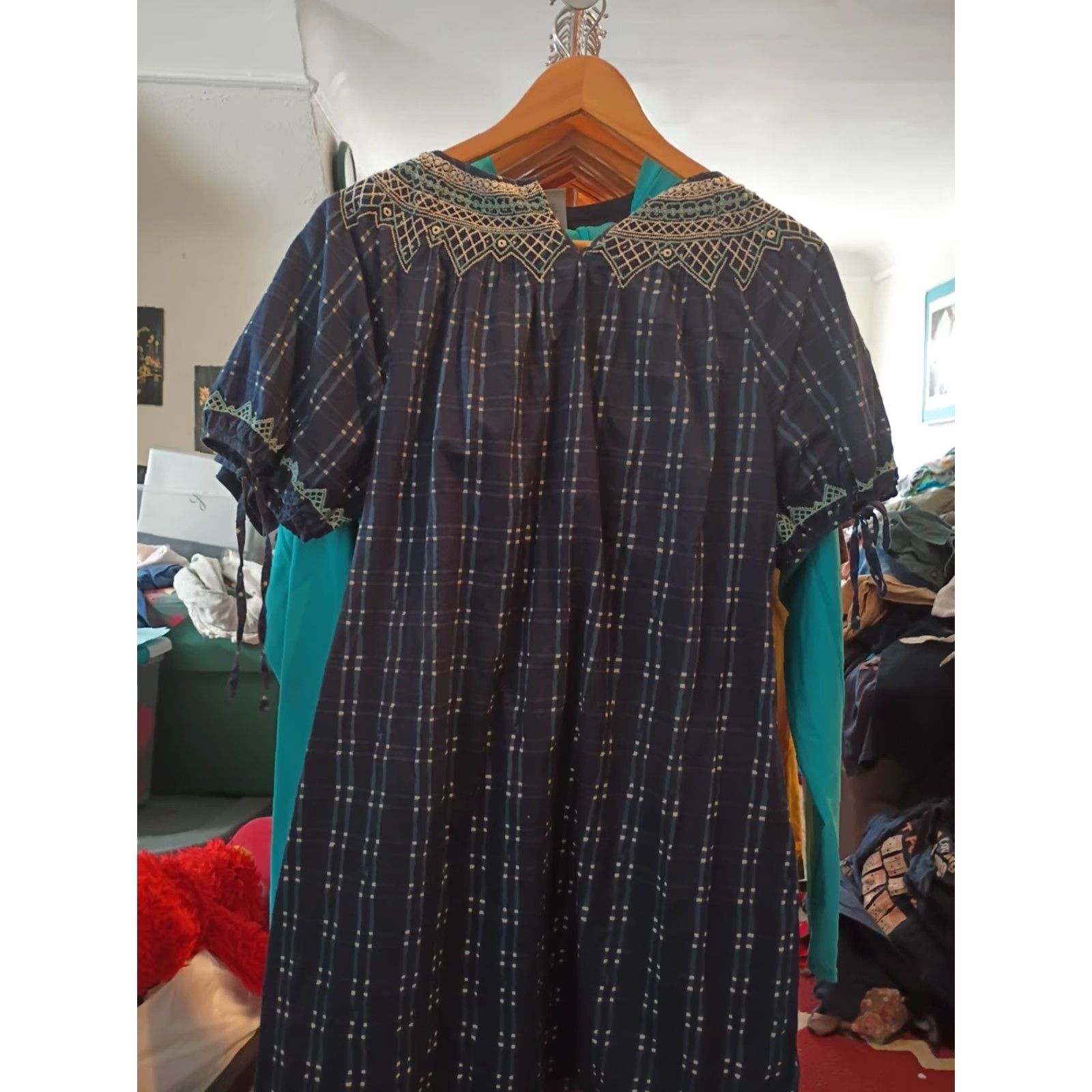 Madewell Madewell Tunic Women S Blouse Blue White Checkered 100% Cotton Made In India Size S / US 4 / IT 40 - 4 Thumbnail