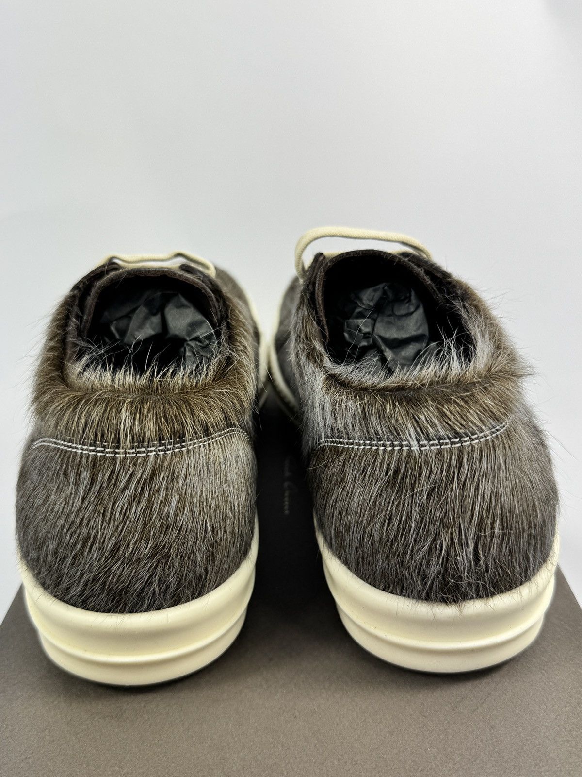 Rick Owens VINTAGE SUEDE TRIMMED CALF HAIR SNEAKERS Size US 10 / EU 43 - 6 Thumbnail
