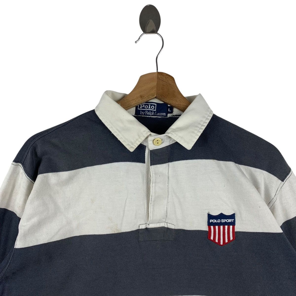 Vintage POLO RALPH LAUREN stripe long sleeve polo rugby tees